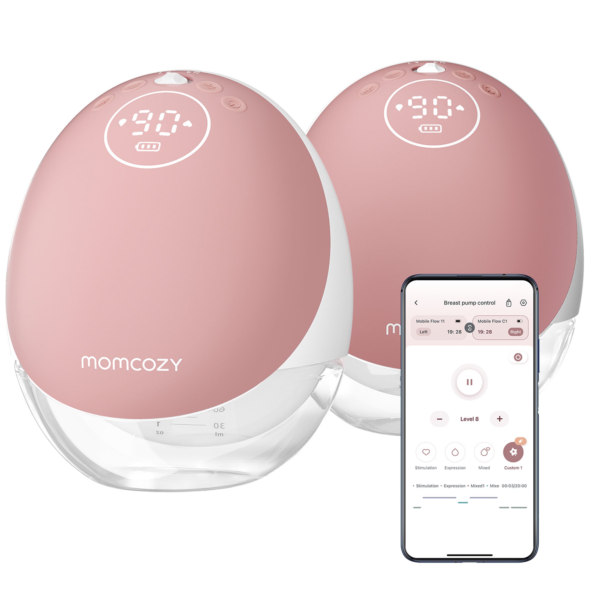 Momcozy Mobile Flow M9 Hands Free Double Electric Breast Pump BP269-NR71BA-A by Root Technology
