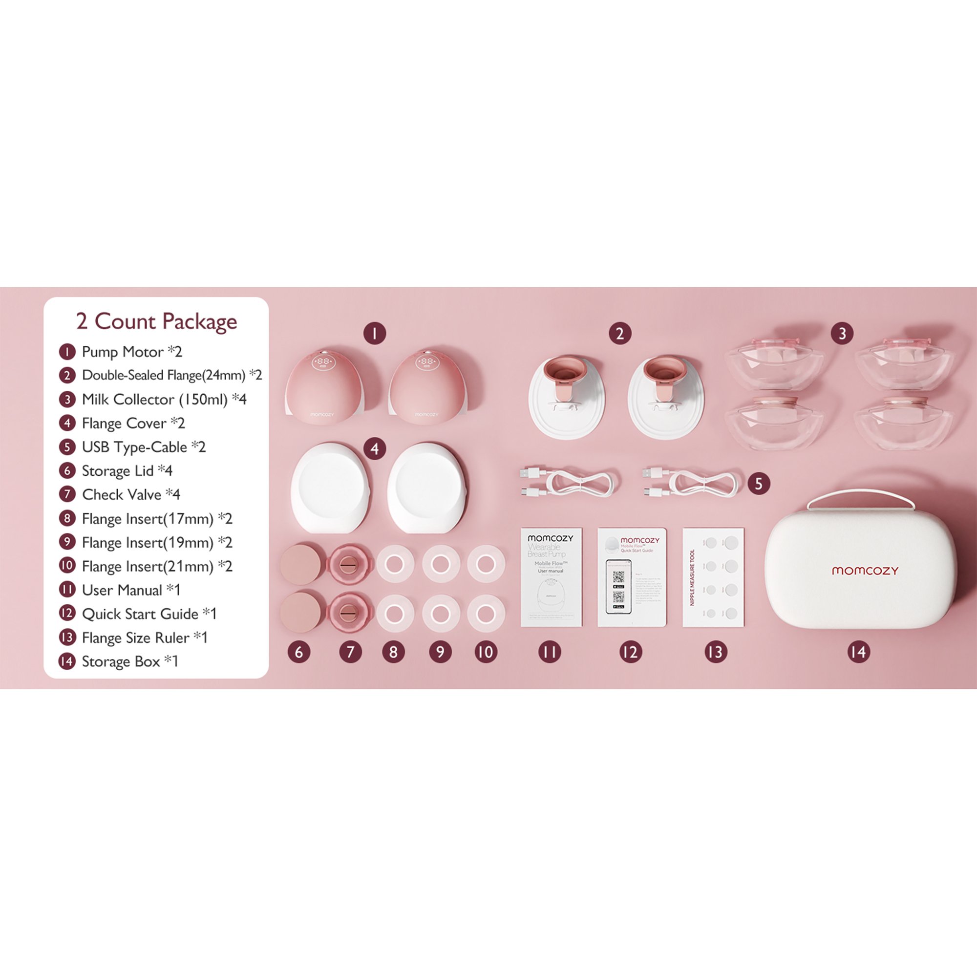 Momcozy Mobile Flow M9 Hands Free Double Electric Breast Pump BP269-NR71BA-A by Root Technology
