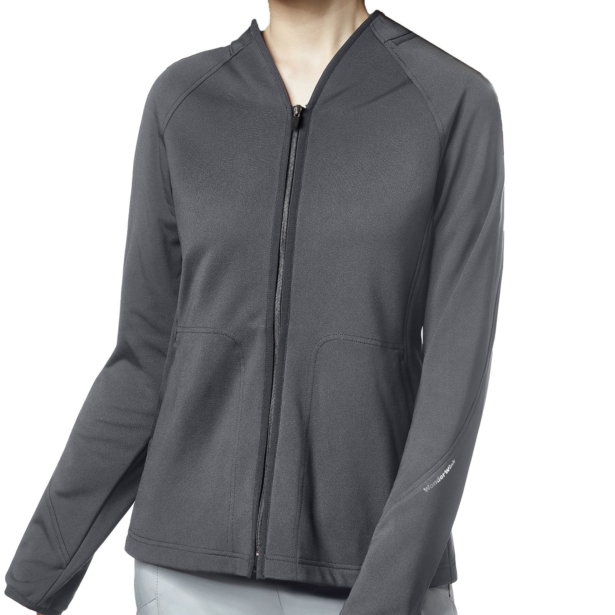Fashion Seal Uniforms - 8209-GREY-XS Warm-Up Jacket Wink™ Gray X-Small Hip Length 92% Polyester / 8% Spandex Reusable