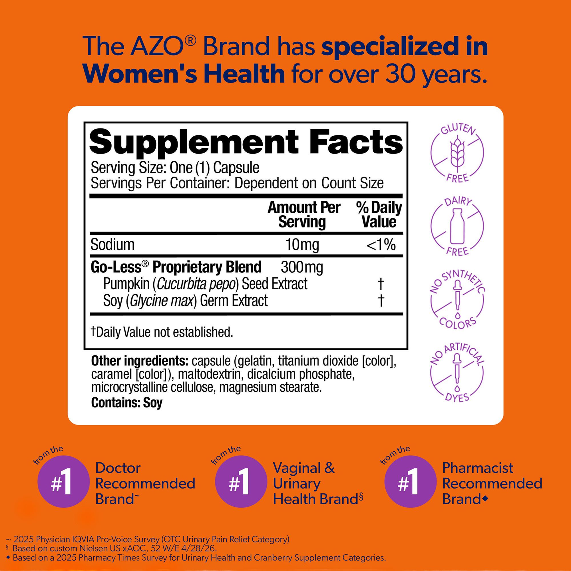 i-Health Inc - 787651760025 AZO Bladder Control® with Go-Less Capsules