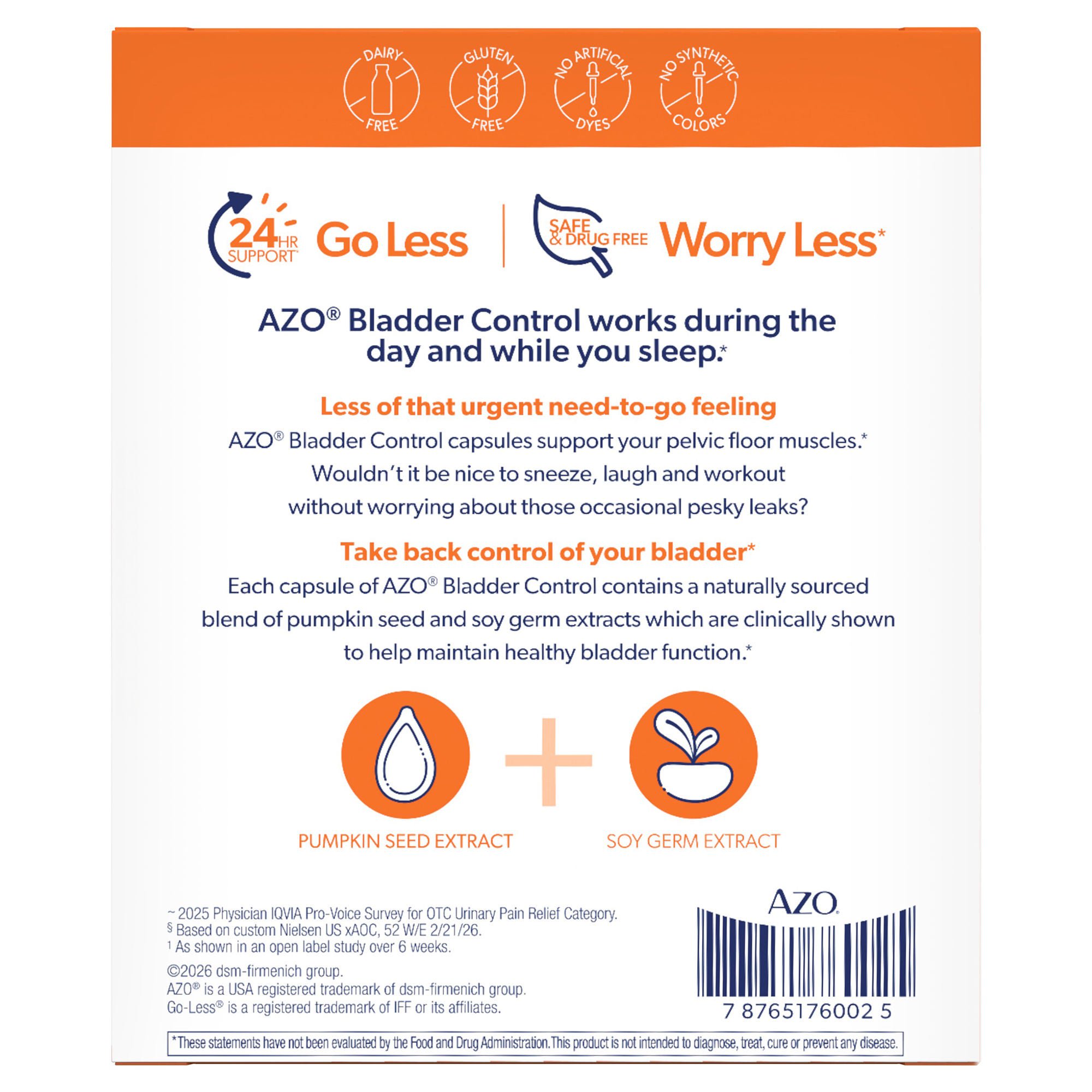 i-Health Inc - 787651760025 AZO Bladder Control® with Go-Less Capsules