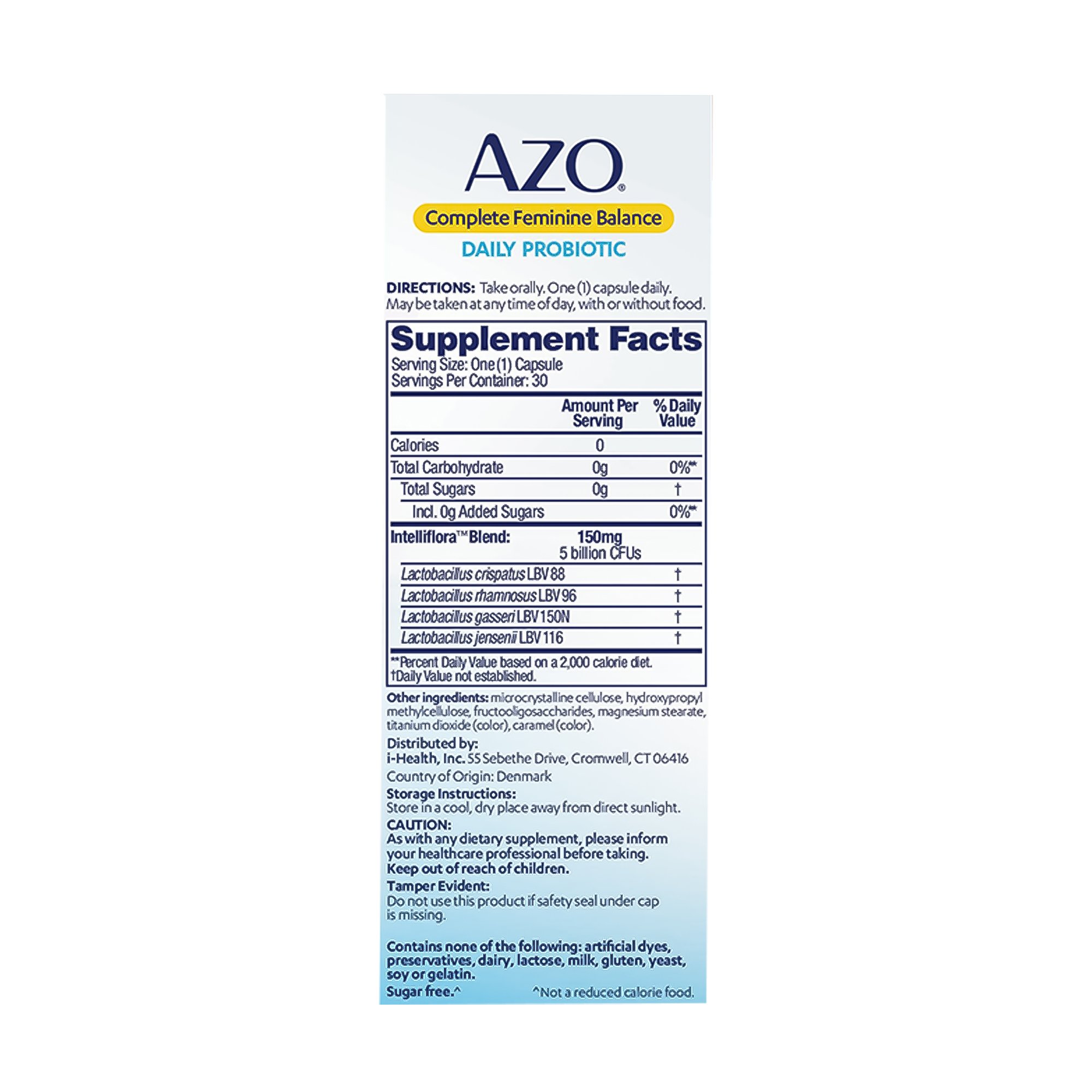 i-Health Inc 787651760162 - AZO® Complete Feminine Balance Daily Probiotic Capsules - 1/Box, 24/Case