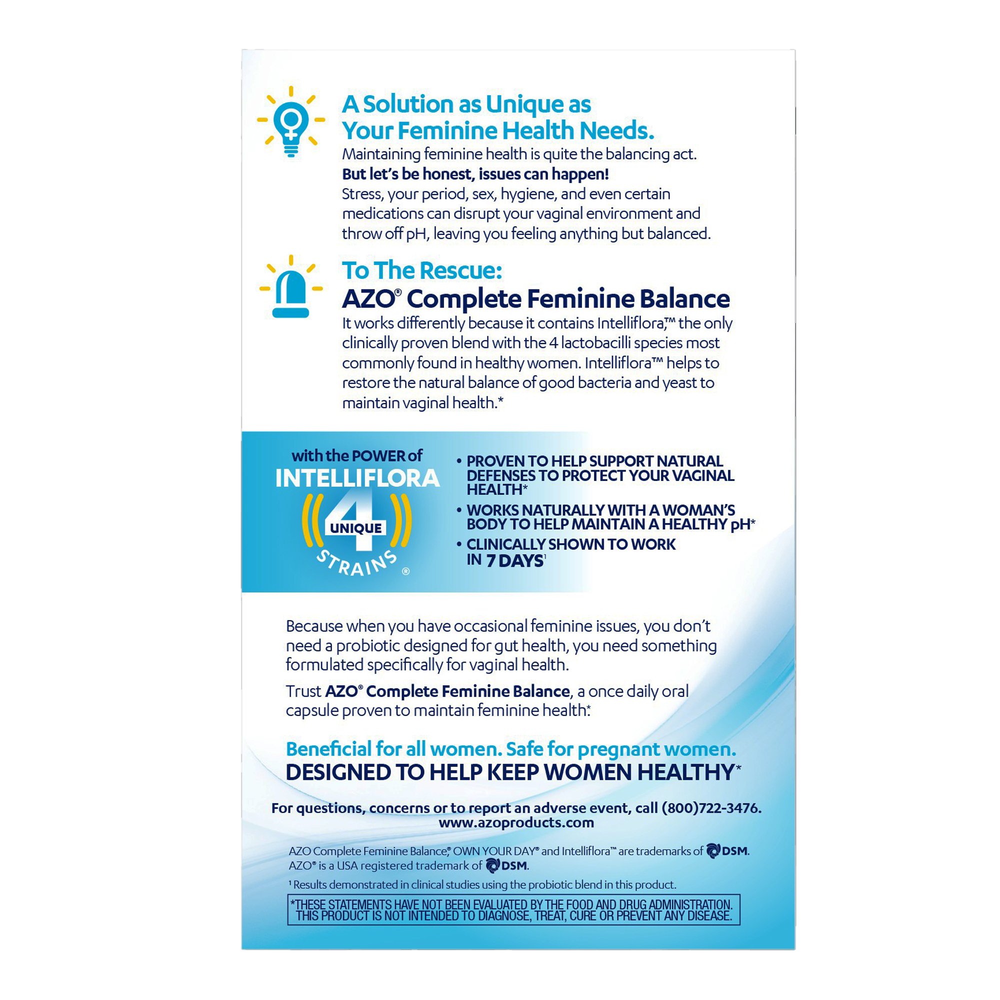 i-Health Inc 787651760162 - AZO® Complete Feminine Balance Daily Probiotic Capsules - 1/Box, 24/Case