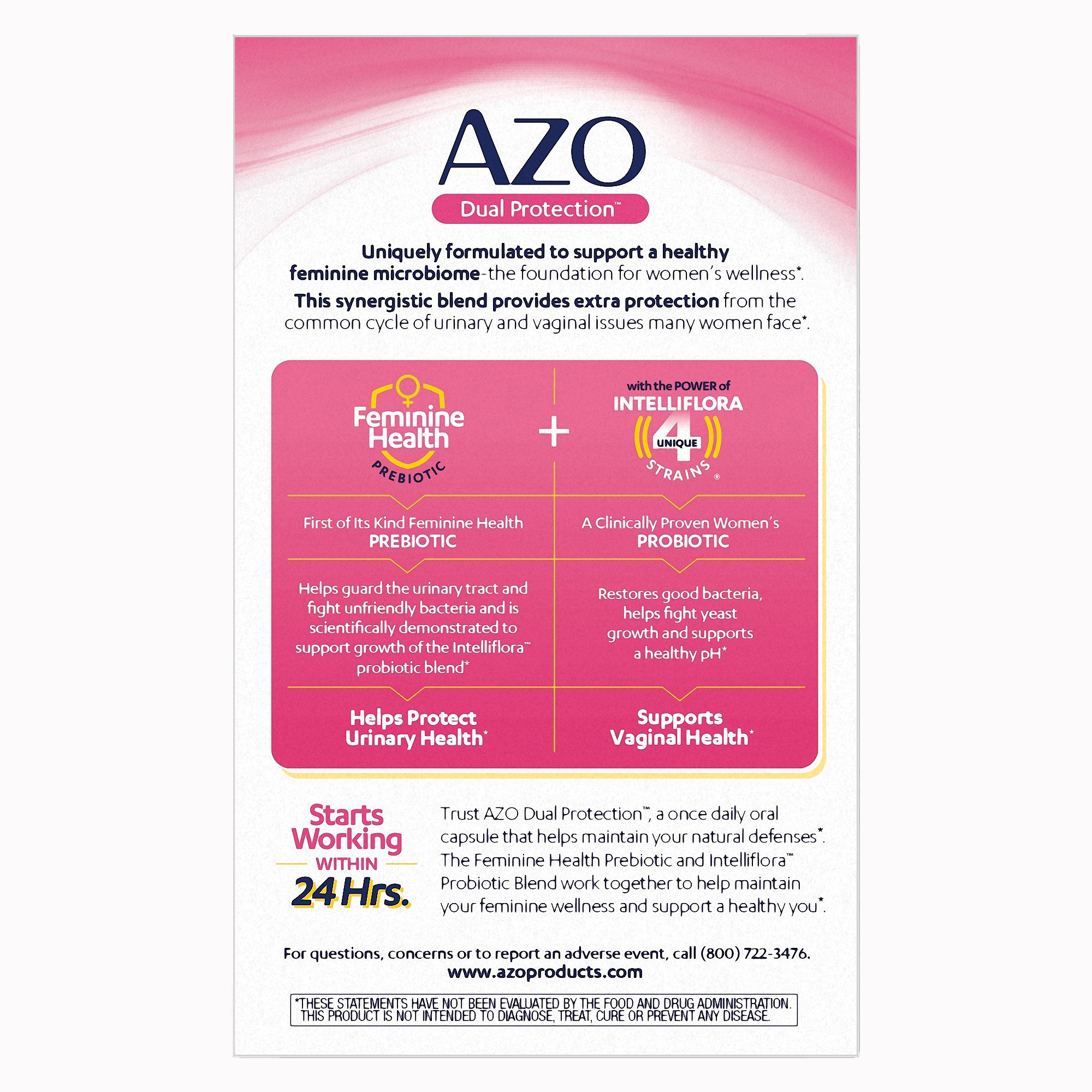 i-Health Inc 787651760285 - AZO® Dual Protection Urinary + Vaginal Support Capsules - 1/Box, 24/Case