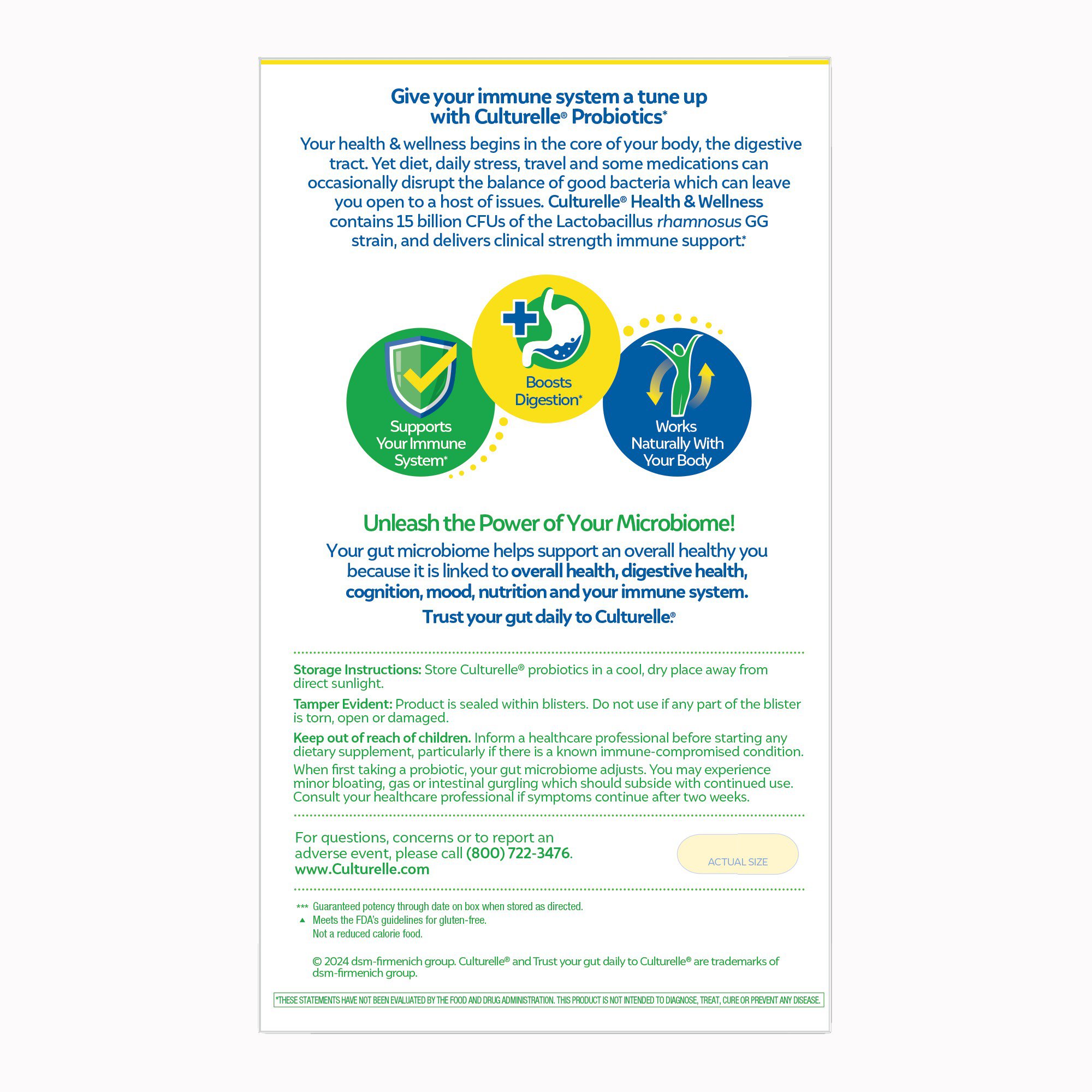 i-Health Inc 049100363745 - Culturelle® Health & Wellness Capsules with 24-Hour Immune Support - 1/Box, 24/Case