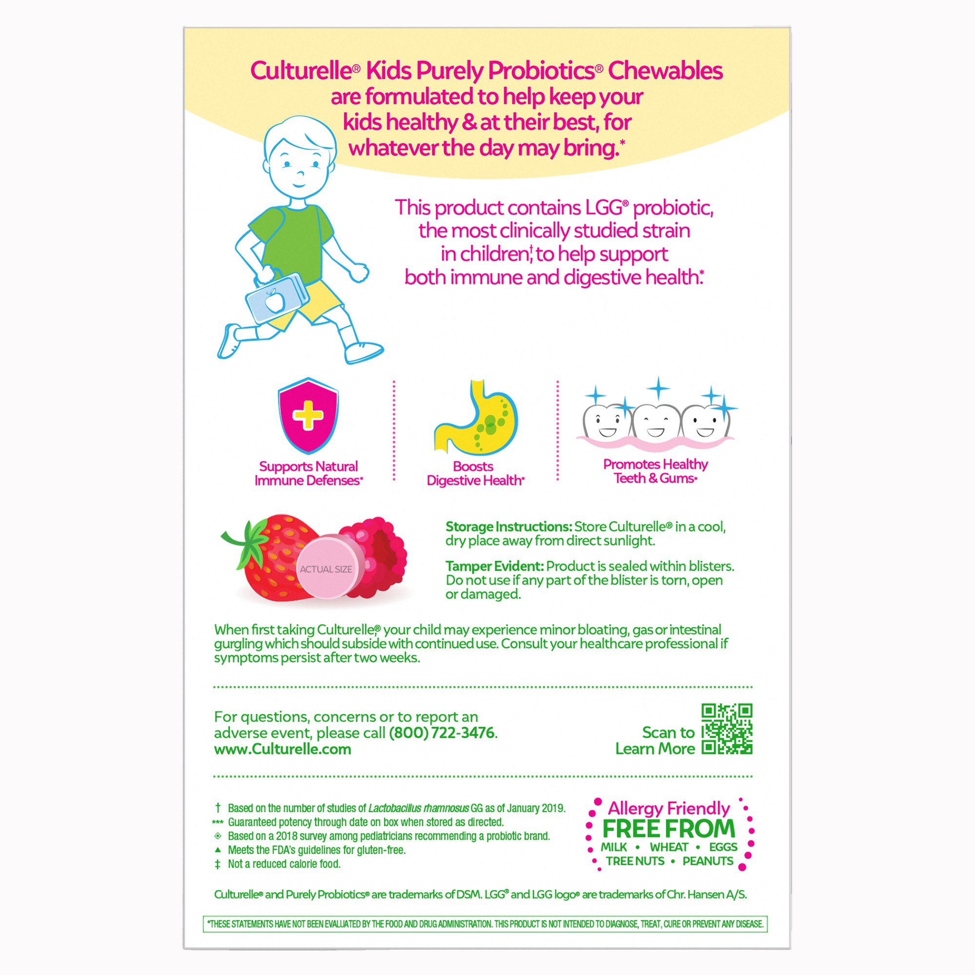 i-Health Inc 049100400150 - Culturelle® Kids Purely Probiotics® Chewables - 1/Box, 24/Case
