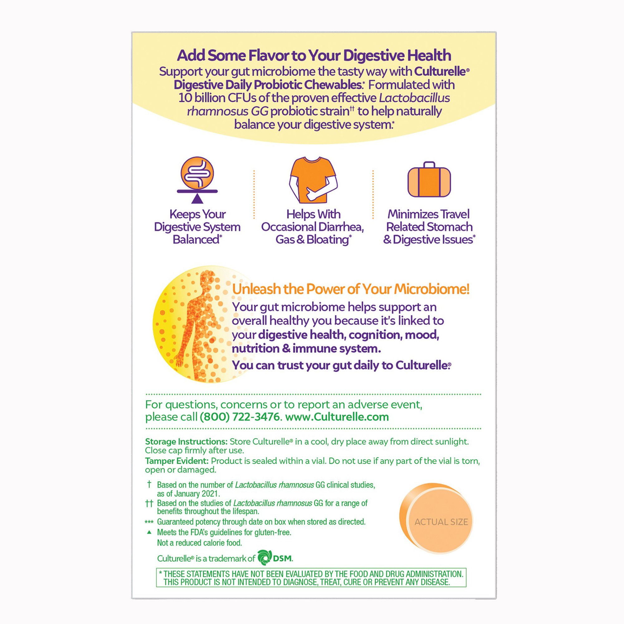 i-Health Inc 049100400228 - Culturelle® Digestive Daily Probiotic Chewables Tablets Fresh Orange - 1/Box, 24/Case