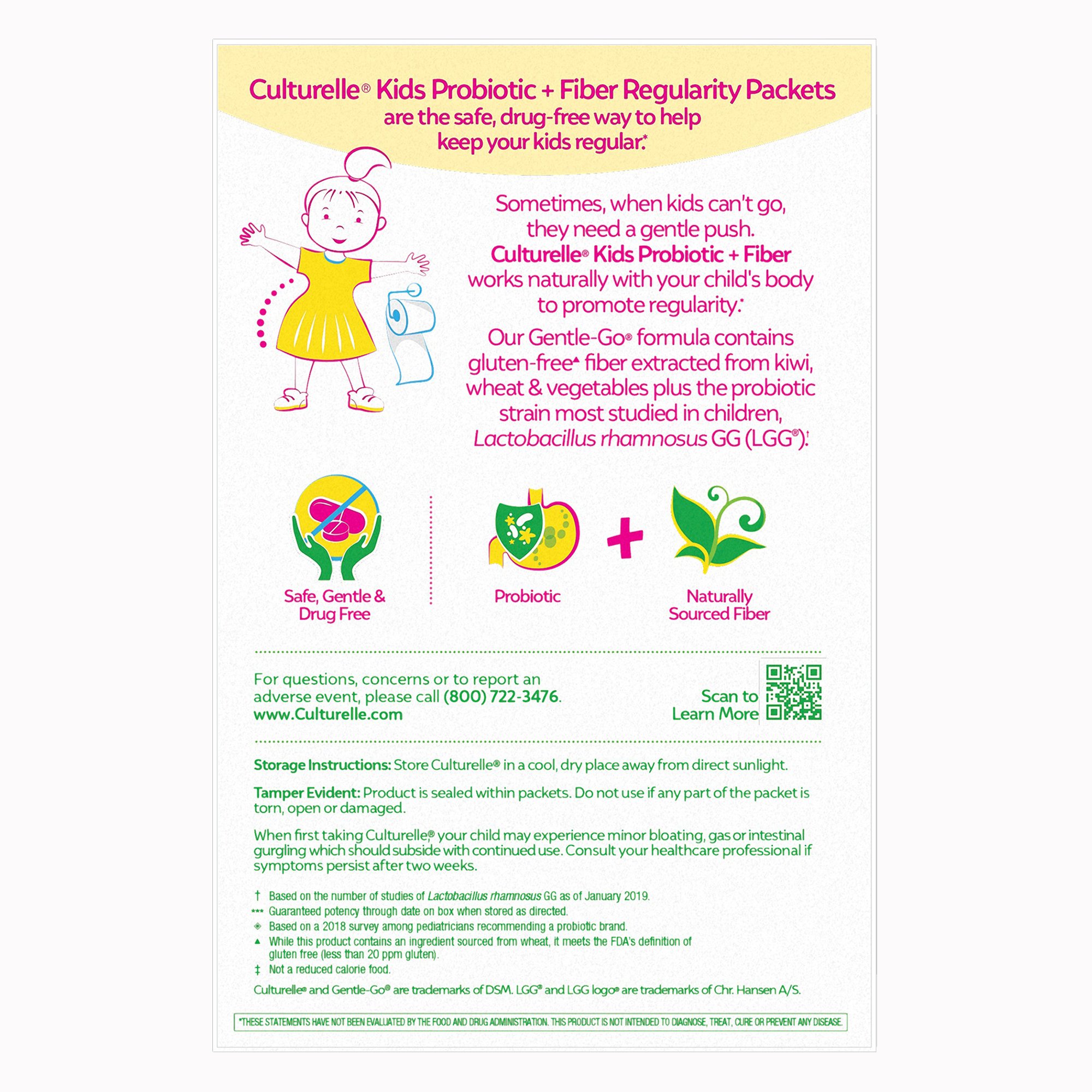 i-Health Inc 049100400372 - Culturelle® Probiotics Kids Probiotic + Fiber Packets - 1/Box, 24/Case
