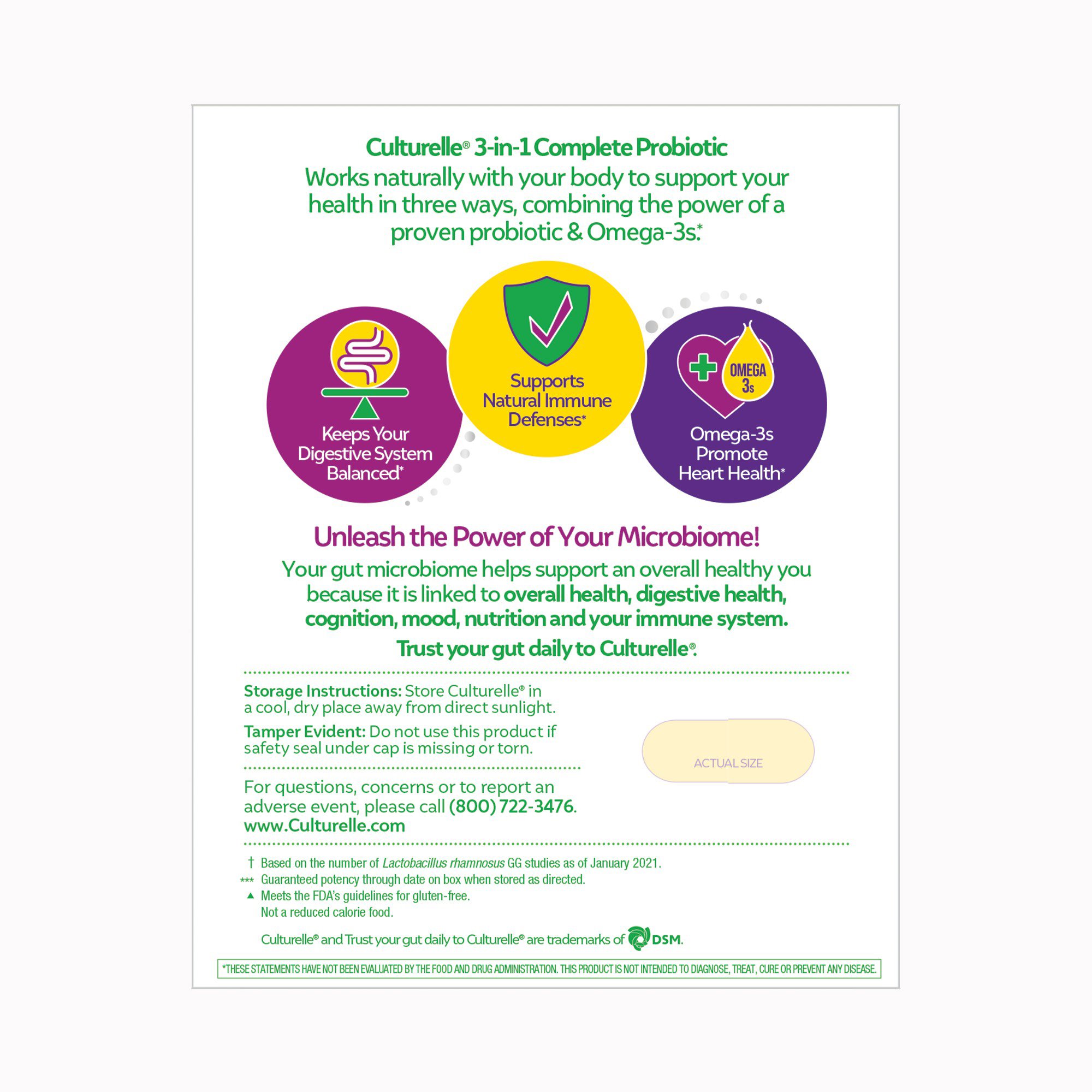 i-Health Inc 049100400389 - Culturelle® Three-in-One Complete Probiotic Capsules - 1/Box, 24/Case