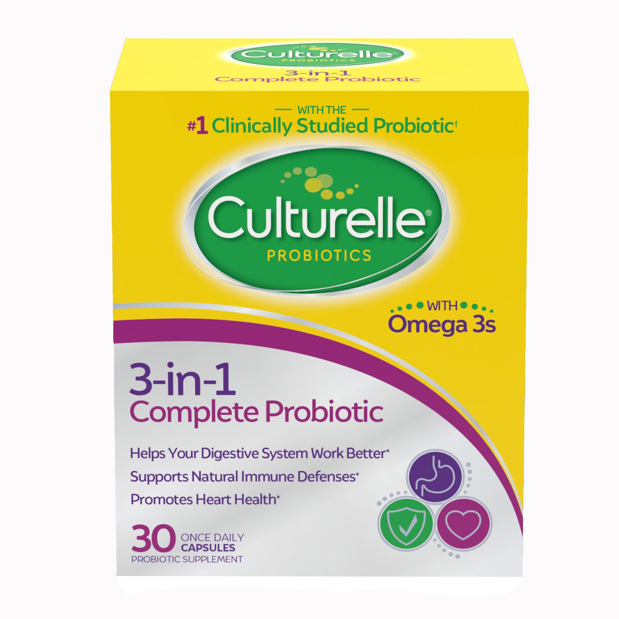 i-Health Inc - 049100400389 Culturelle® Three-in-One Complete Probiotic Capsules