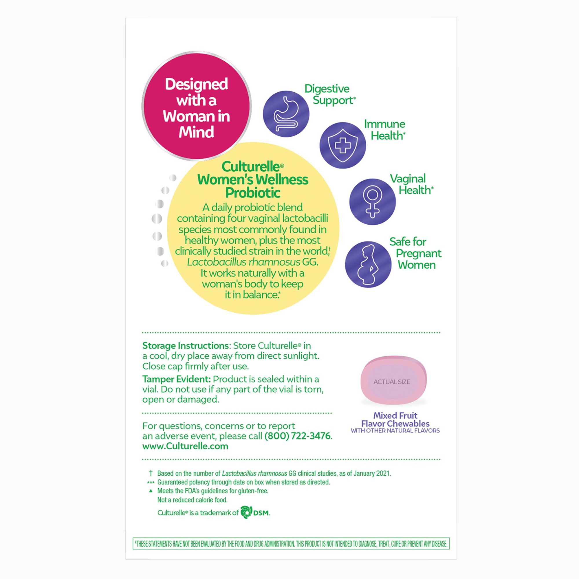 i-Health Inc 049100401492 - Culturelle® Women's Wellness Probiotic Chewables - 1/Box, 24/Case