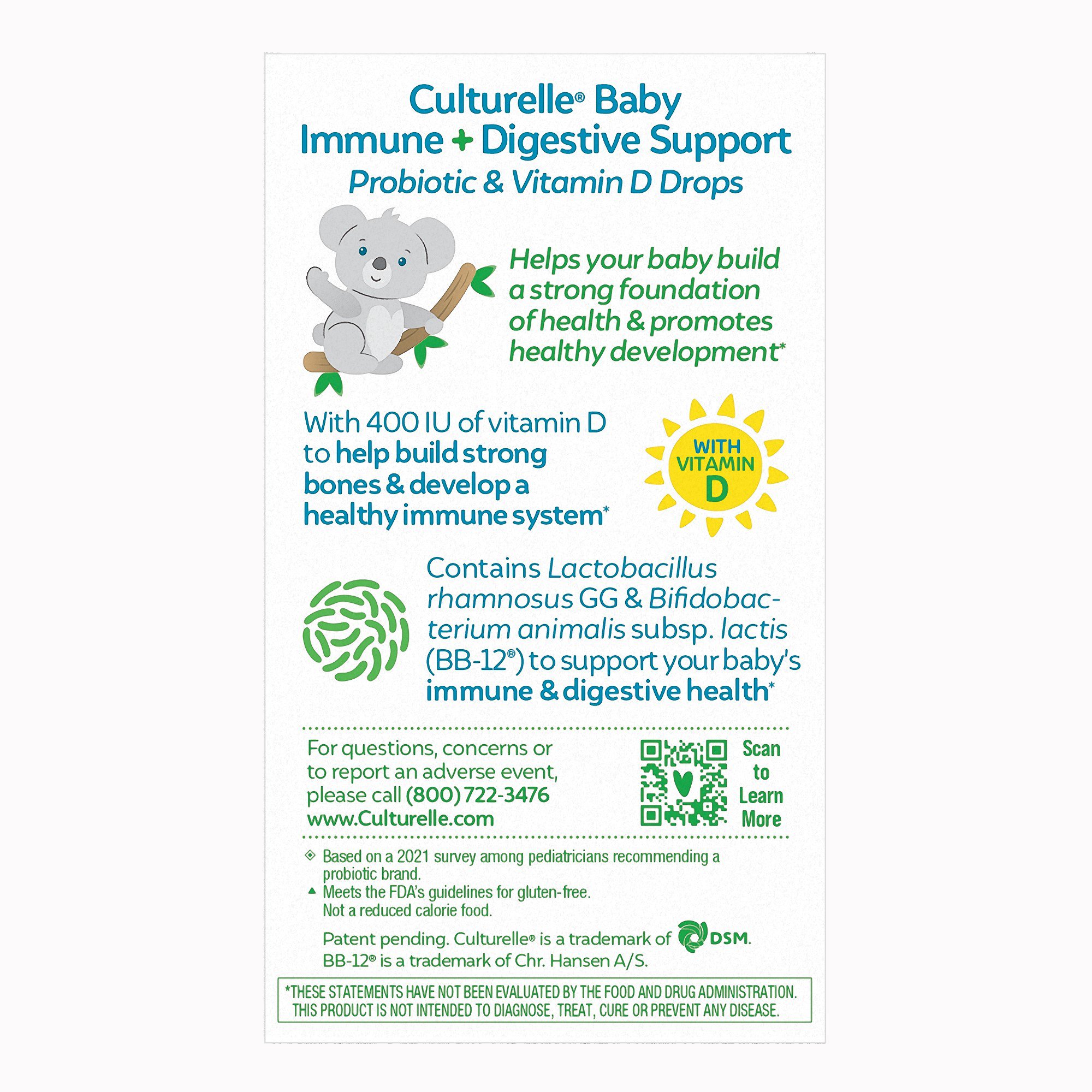 i-Health Inc 049100400532 - Culturelle® Baby Immune + Digestive Support Probiotic & Vitamin D Drops - 1/Box, 24/Case
