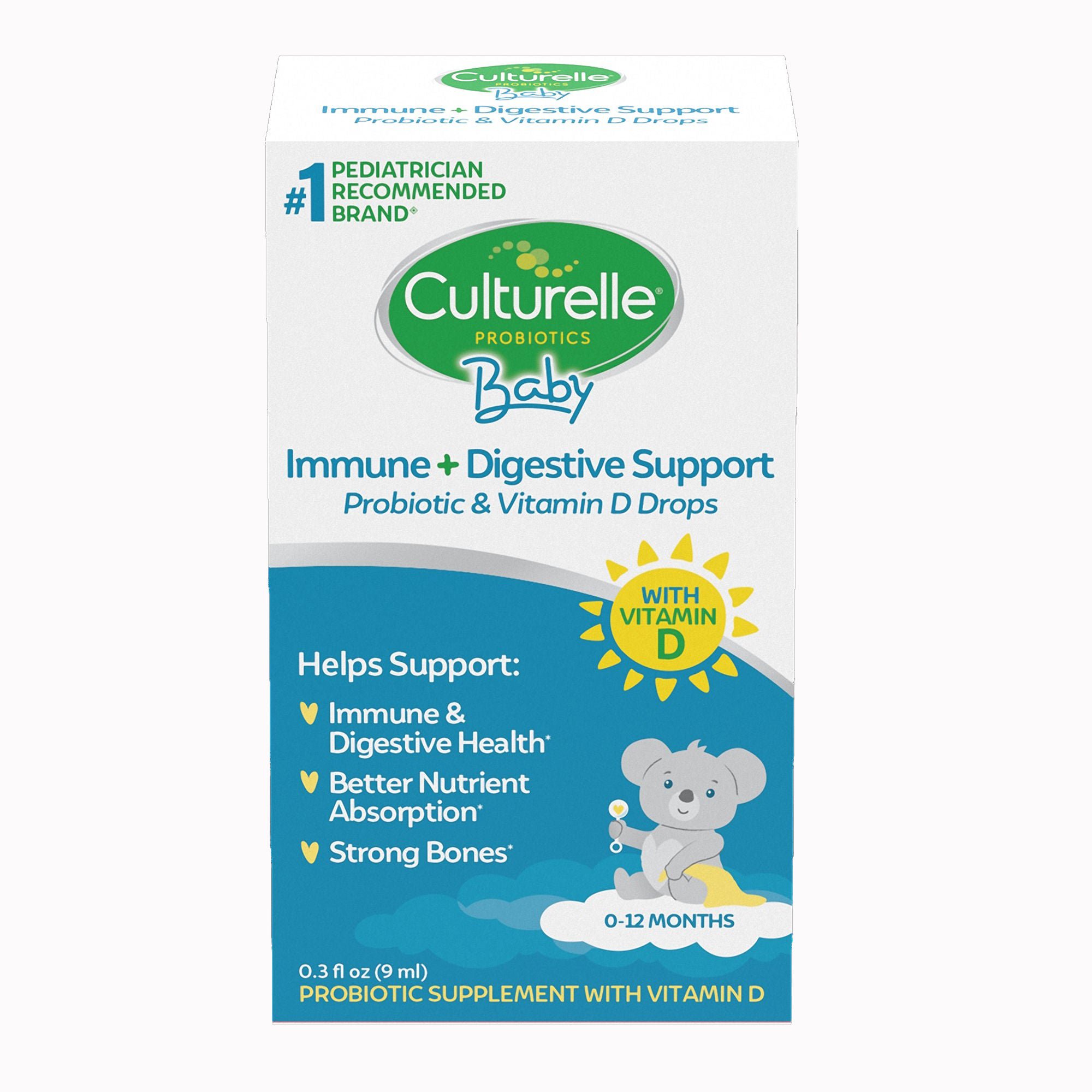 i-Health Inc - 049100400532 Culturelle® Baby Immune + Digestive Support Probiotic & Vitamin D Drops
