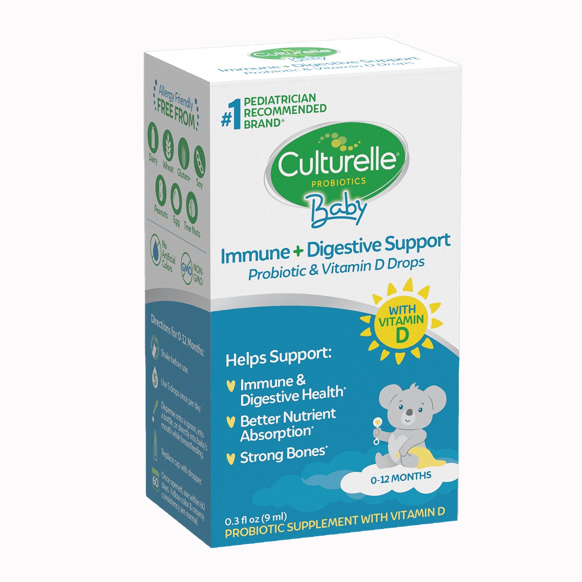 i-Health Inc 049100400532 - Culturelle® Baby Immune + Digestive Support Probiotic & Vitamin D Drops - 1/Box, 24/Case
