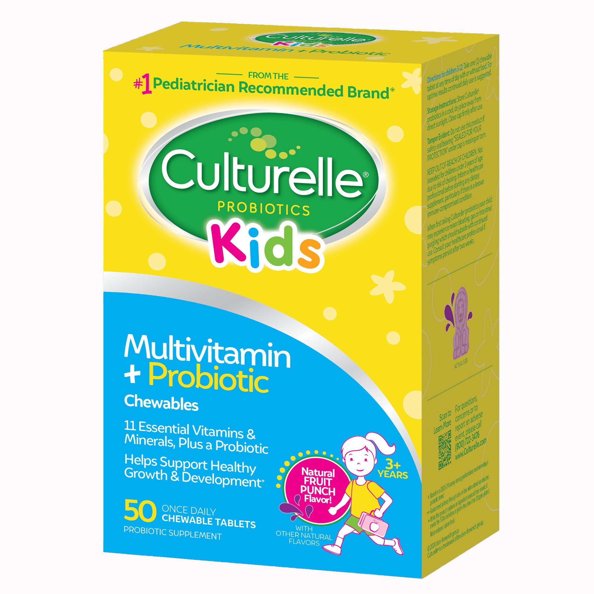 i-Health Inc 049100400709 - Culturelle® Kids Multivitamin + Probiotic Chewable Tablets Natural Fruit Punch - 1/Box, 24/Case