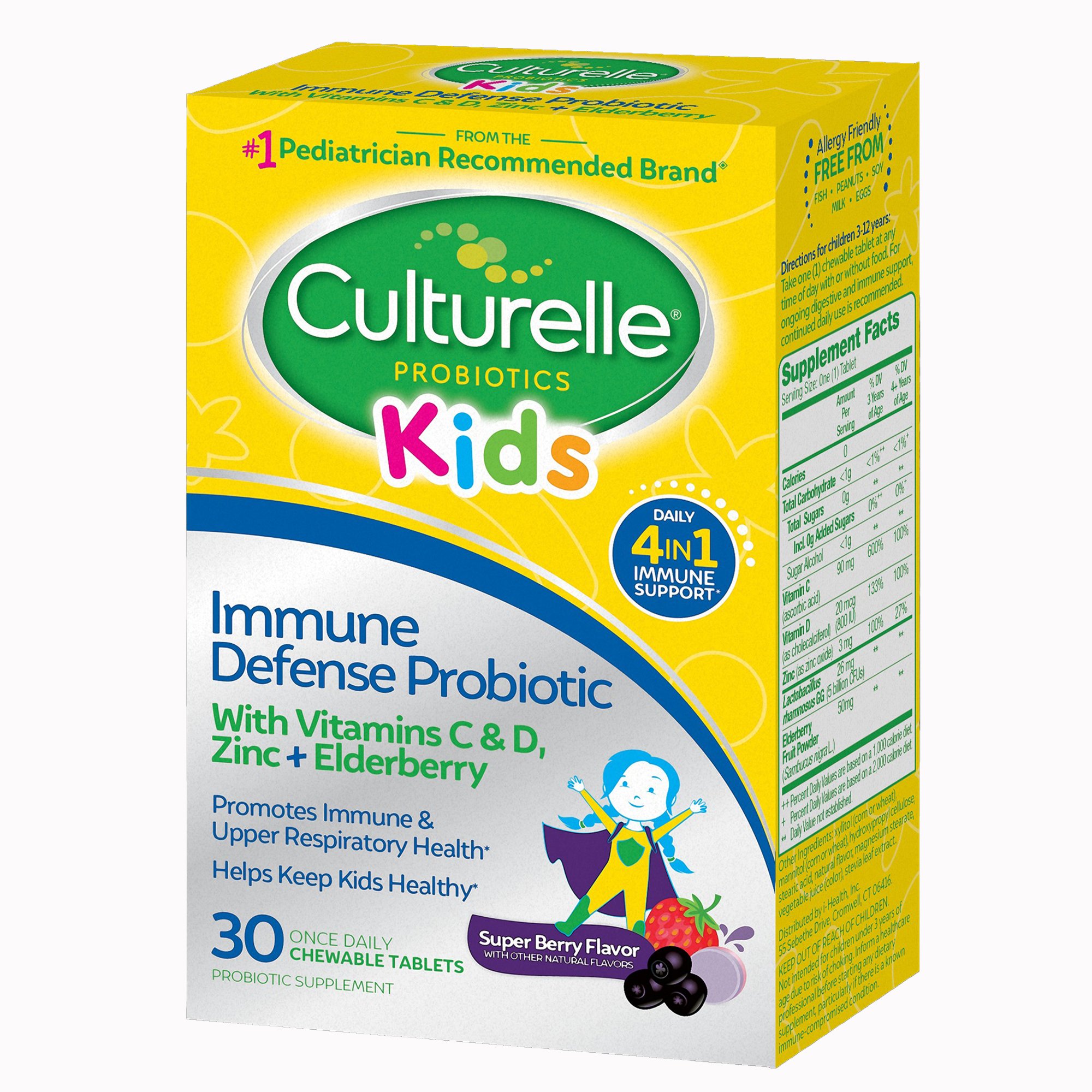 i-Health Inc 049100401201 - Culturelle® Kids Immune Defense Chewables, Berry Flavor - 1/Box, 24/Case