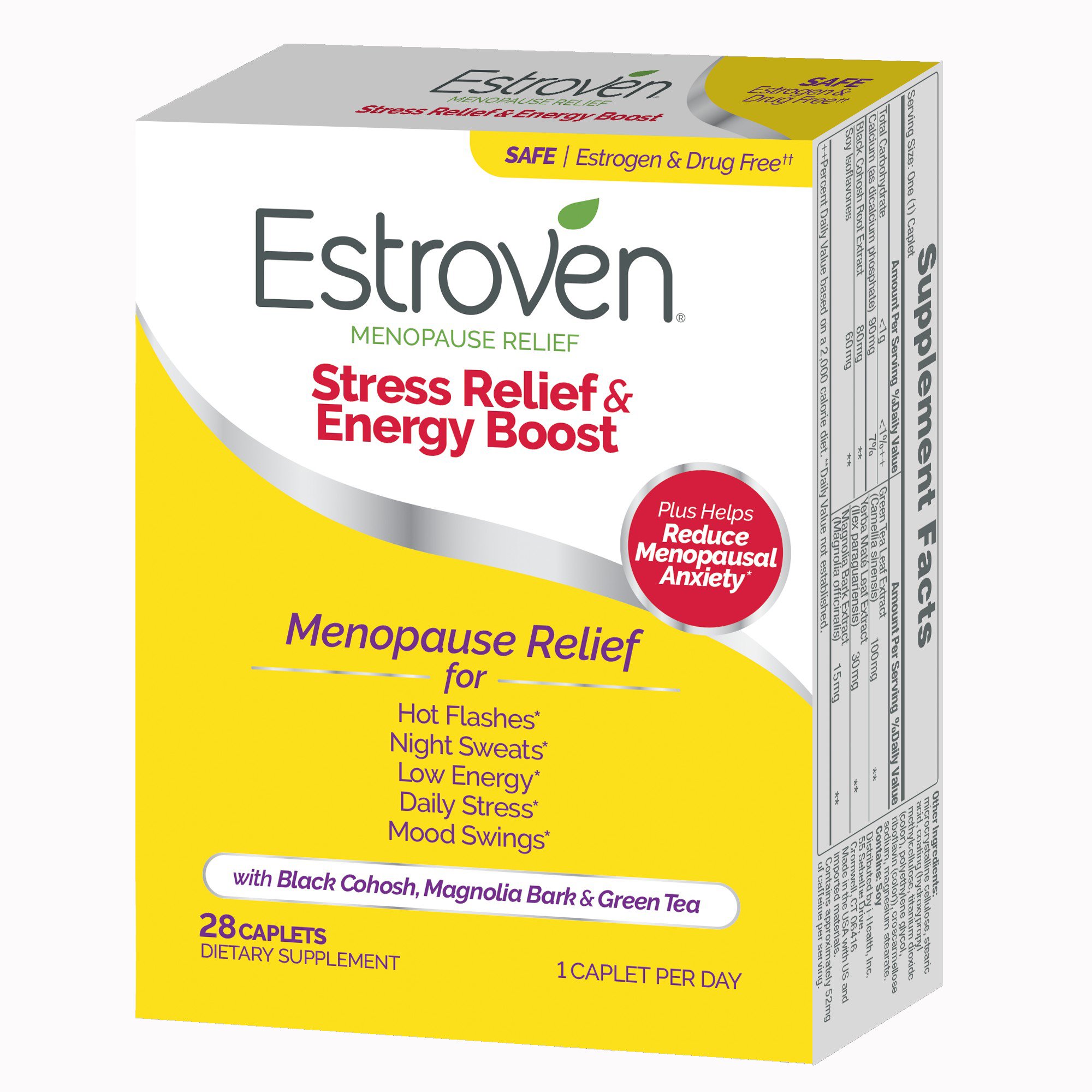 i-Health Inc 092961019474 - Estroven® Once Daily Menopause Relief Stress Relief & Energy Boost Caplets - 1/Box, 12/Case
