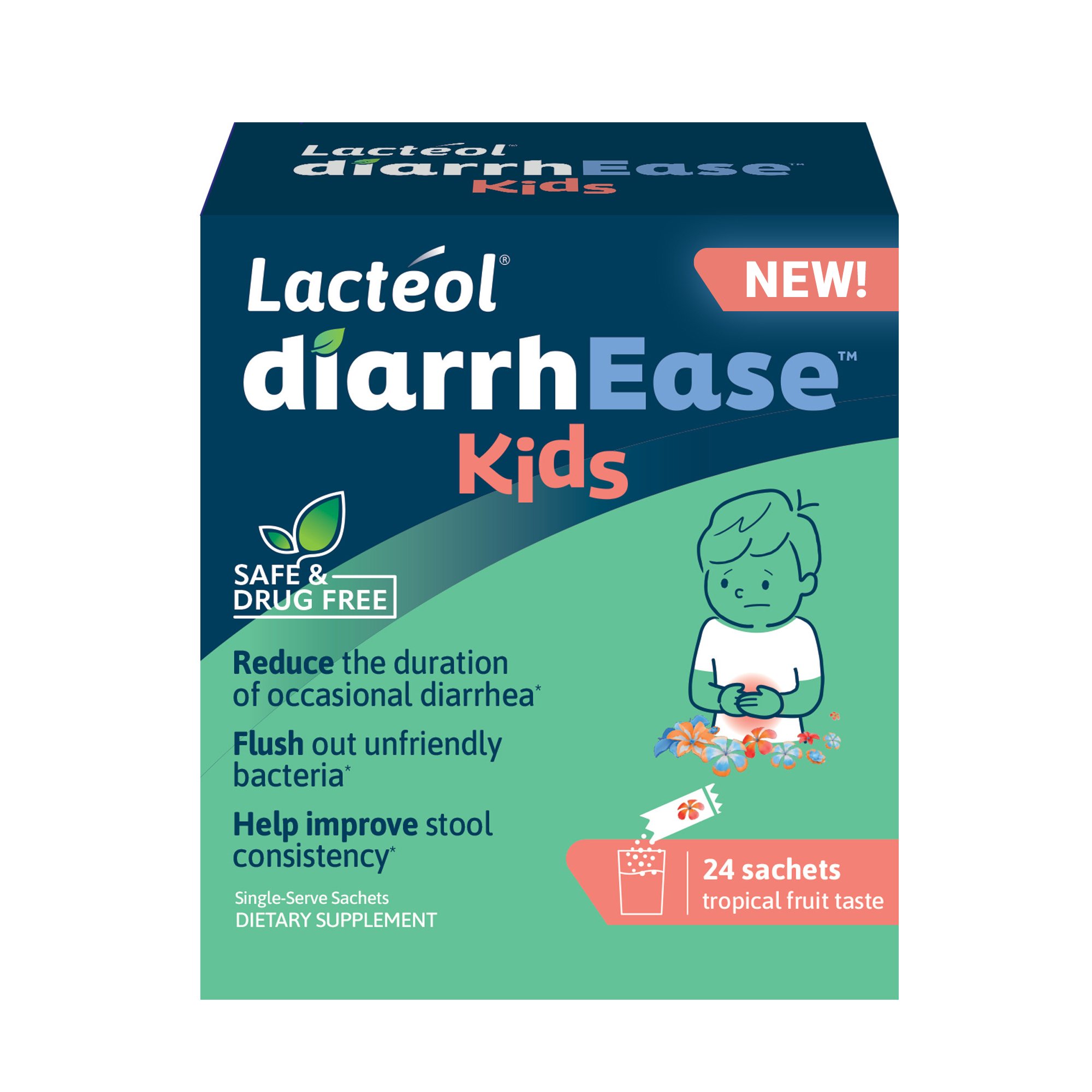 i-Health Inc 049100401898 - Lactéol® diarrhEase for Kids - 1/Box, 24/Case