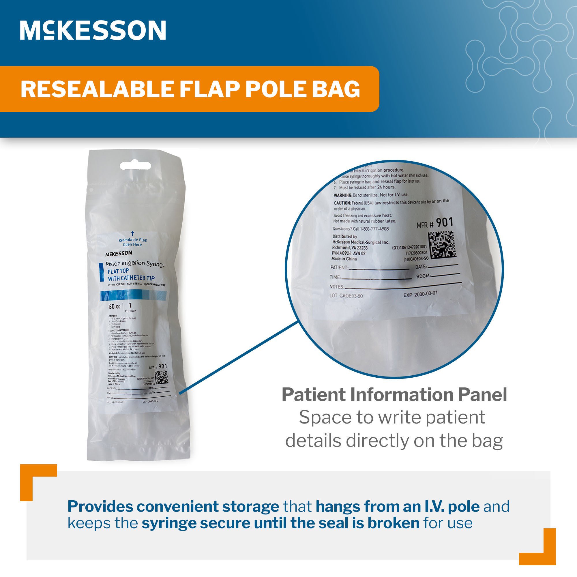 McKesson Brand - 901 Irrigation Syringe McKesson 60 mL Catheter Tip Without Safety