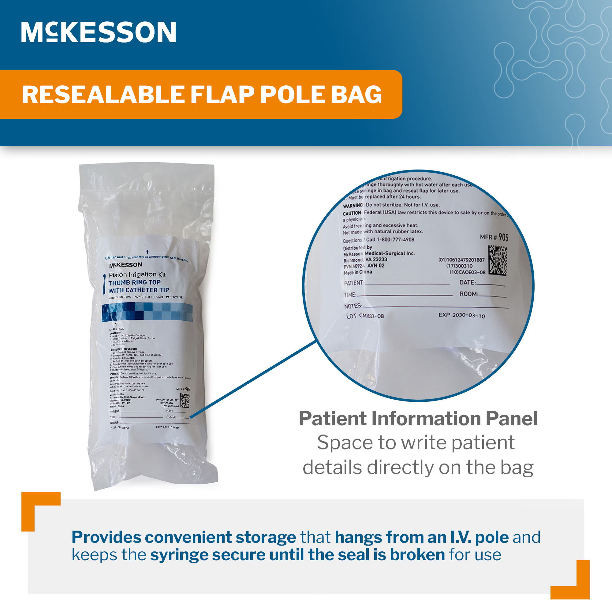 McKesson Brand - 905 Irrigation Syringe McKesson 60 mL Catheter Tip Without Safety