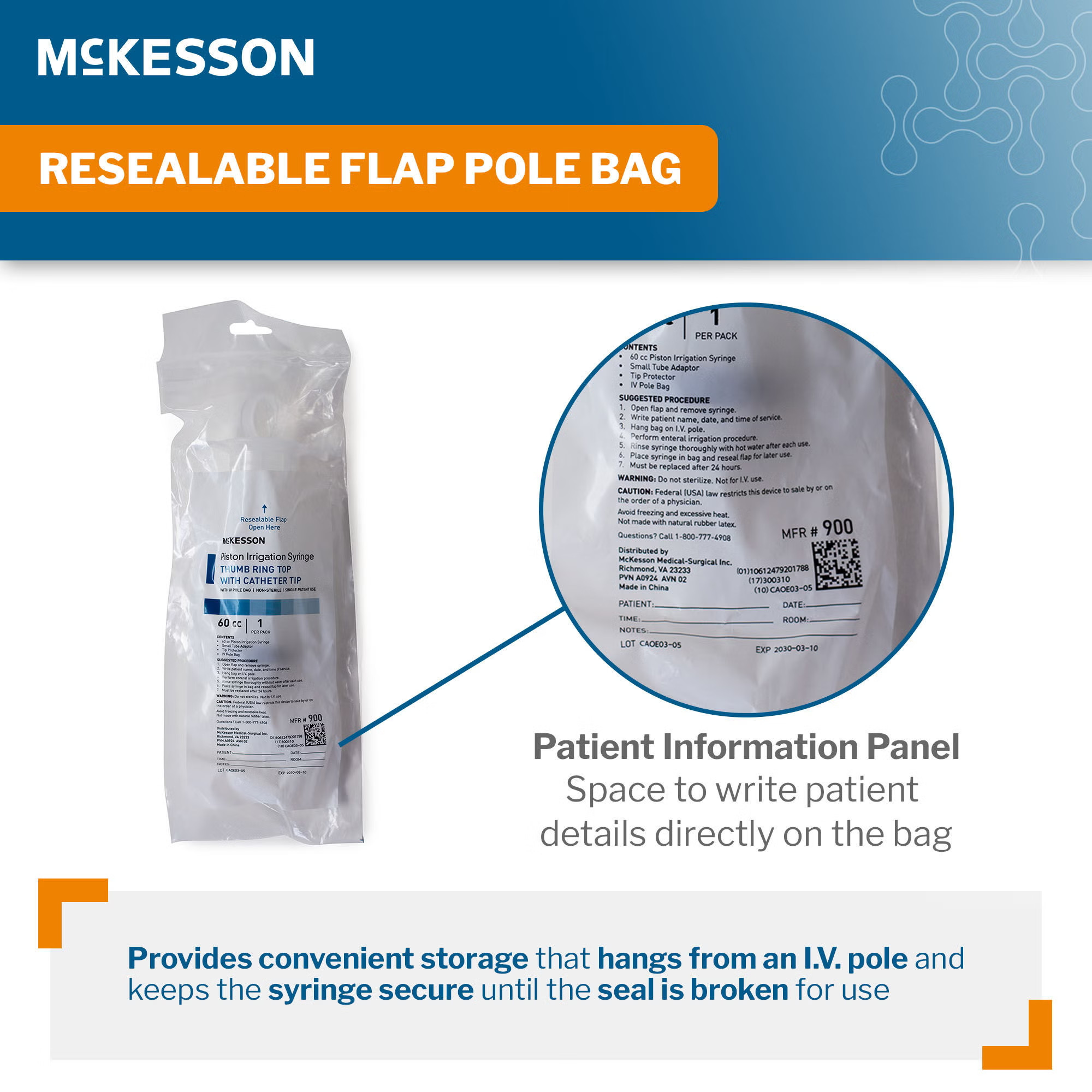 McKesson Brand - 900 Irrigation Syringe McKesson 60 mL Catheter Tip Without Safety