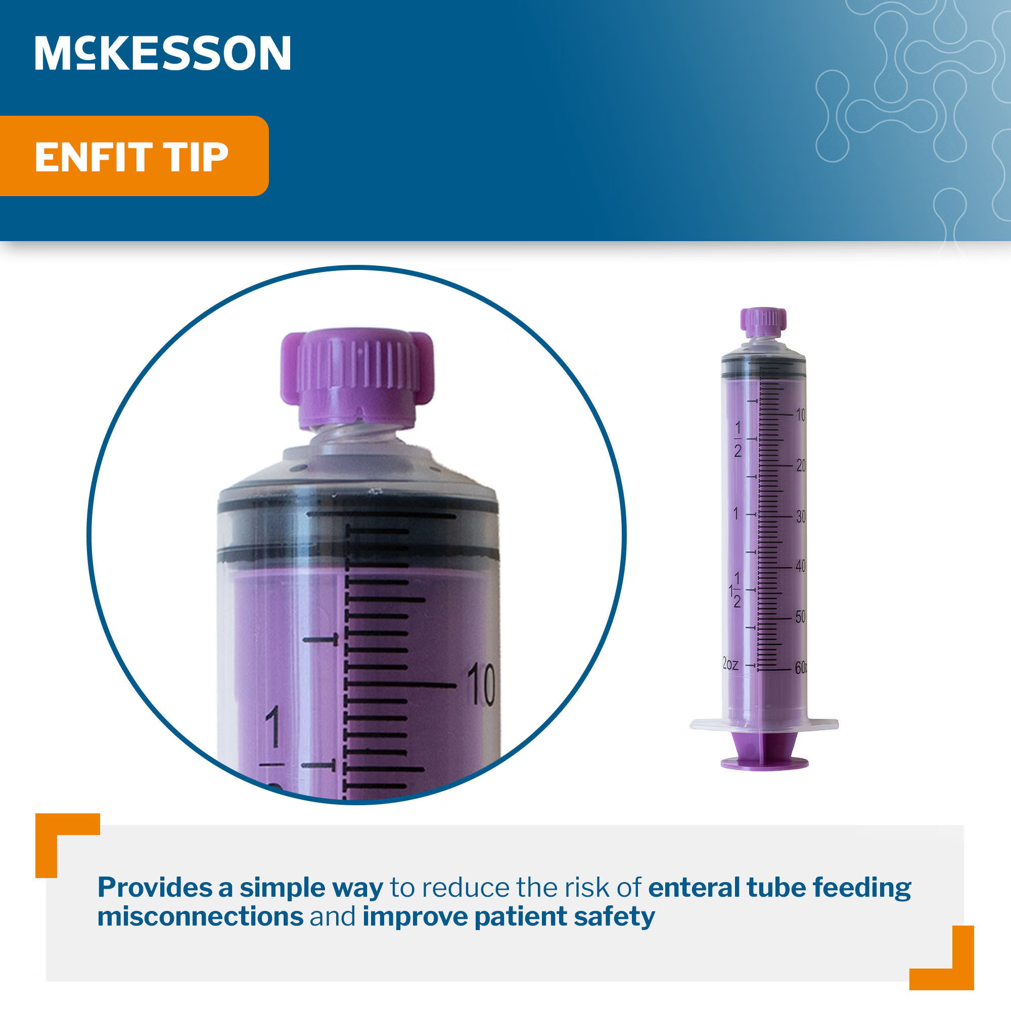 McKesson Brand - 910 Enteral Feeding / Irrigation Syringe McKesson 60 mL Enfit Tip Without Safety