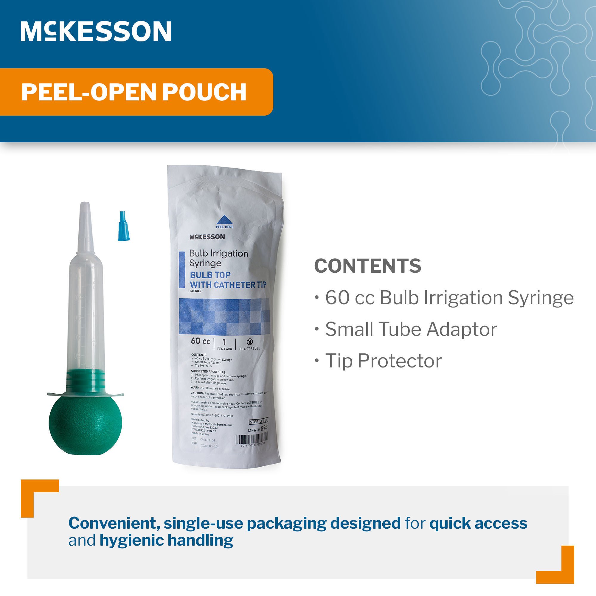 McKesson Brand - 898 Irrigation Syringe McKesson 60 mL Catheter Tip Without Safety