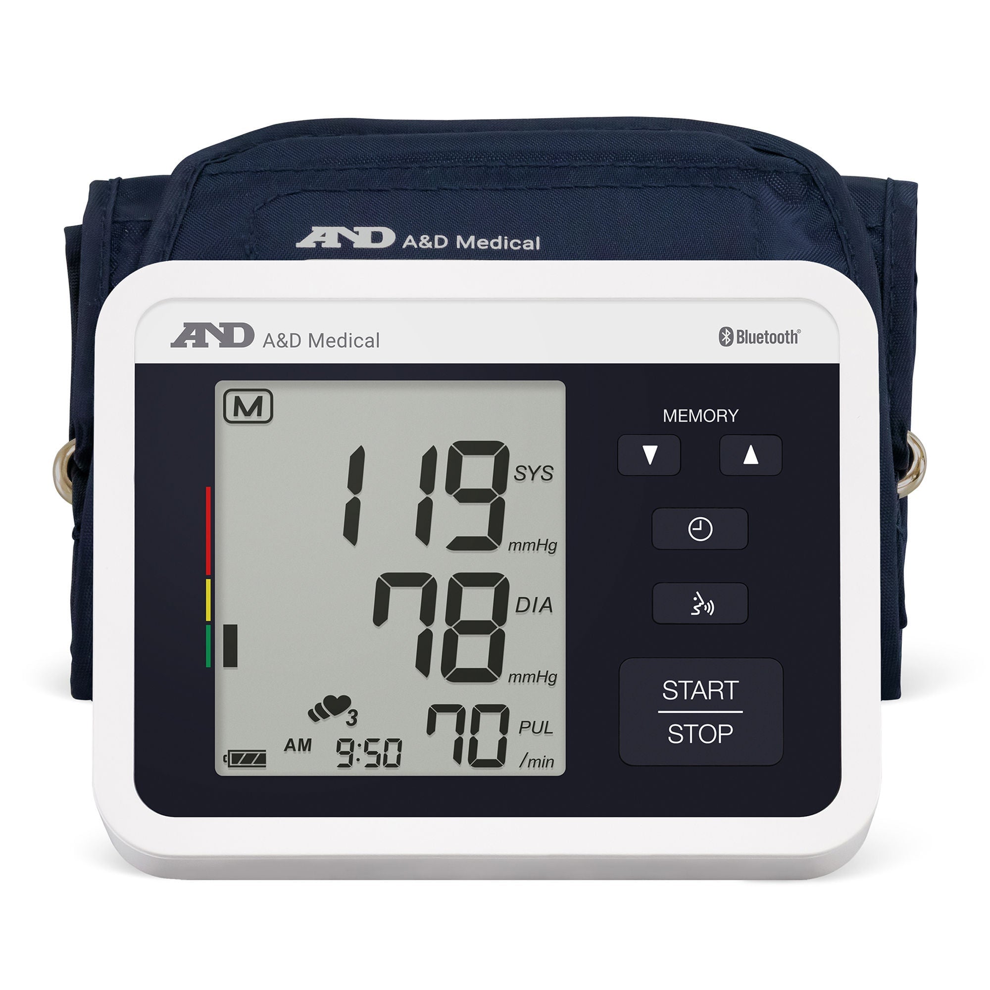 A&D Engineering - UA-1040TBLE Home Automatic Digital Blood Pressure Monitor AND Wide Cuff Arm Nylon Cuff 22 to 42 cm Desk Model