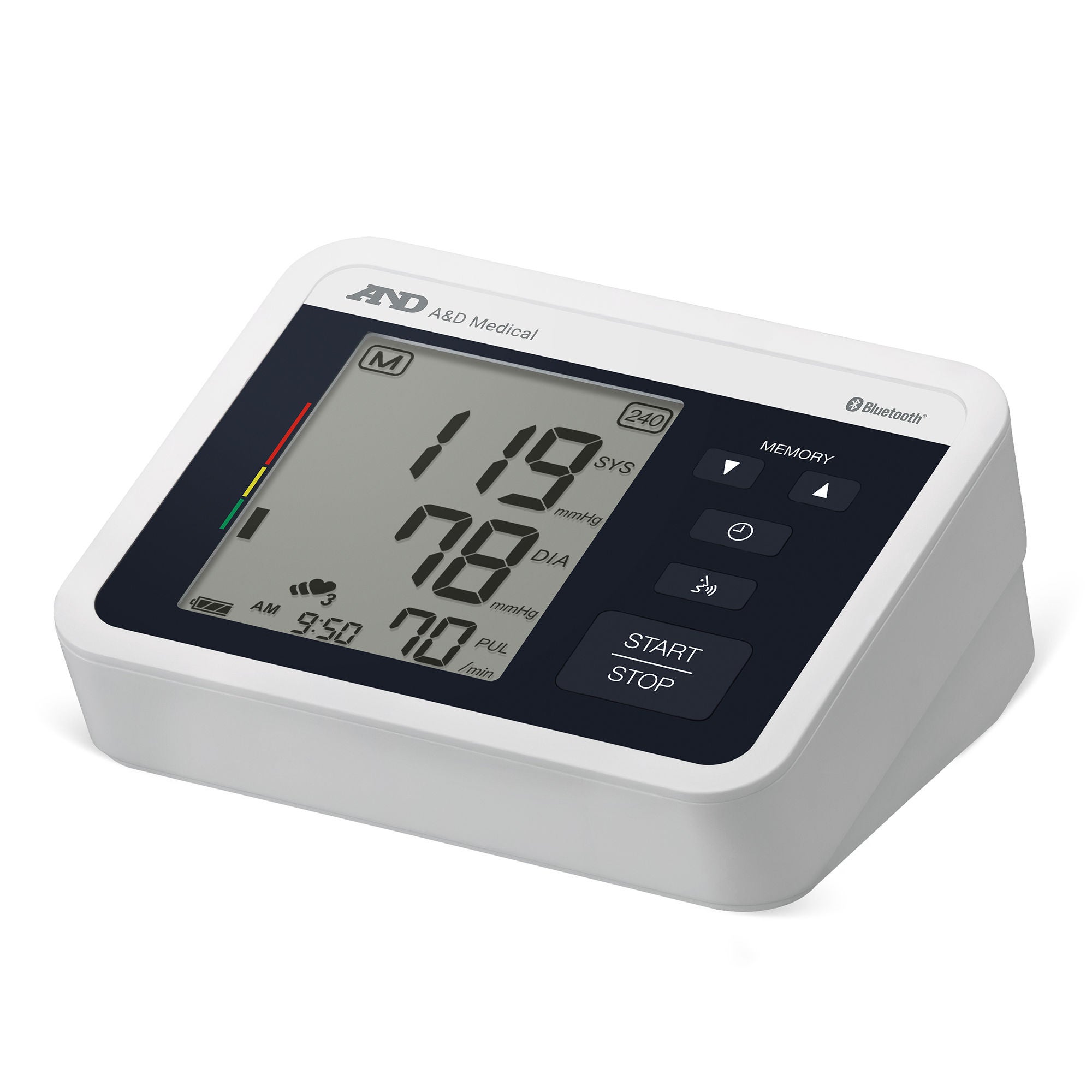 A&D Engineering - UA-1040TBLE Home Automatic Digital Blood Pressure Monitor AND Wide Cuff Arm Nylon Cuff 22 to 42 cm Desk Model