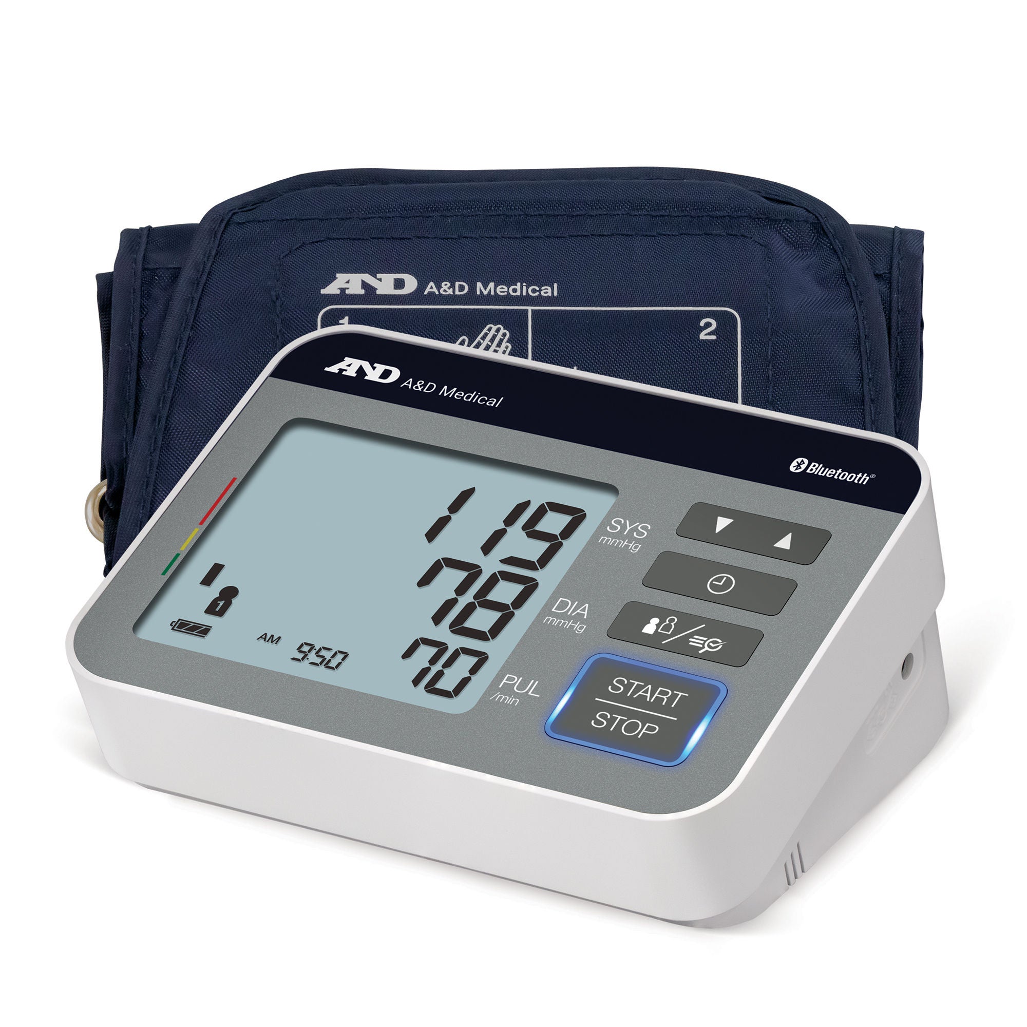 A&D Engineering - UA-810BLE Home Automatic Digital Blood Pressure Monitor AND Wide Cuff Arm Nylon Cuff 22 to 42 cm Desk Model