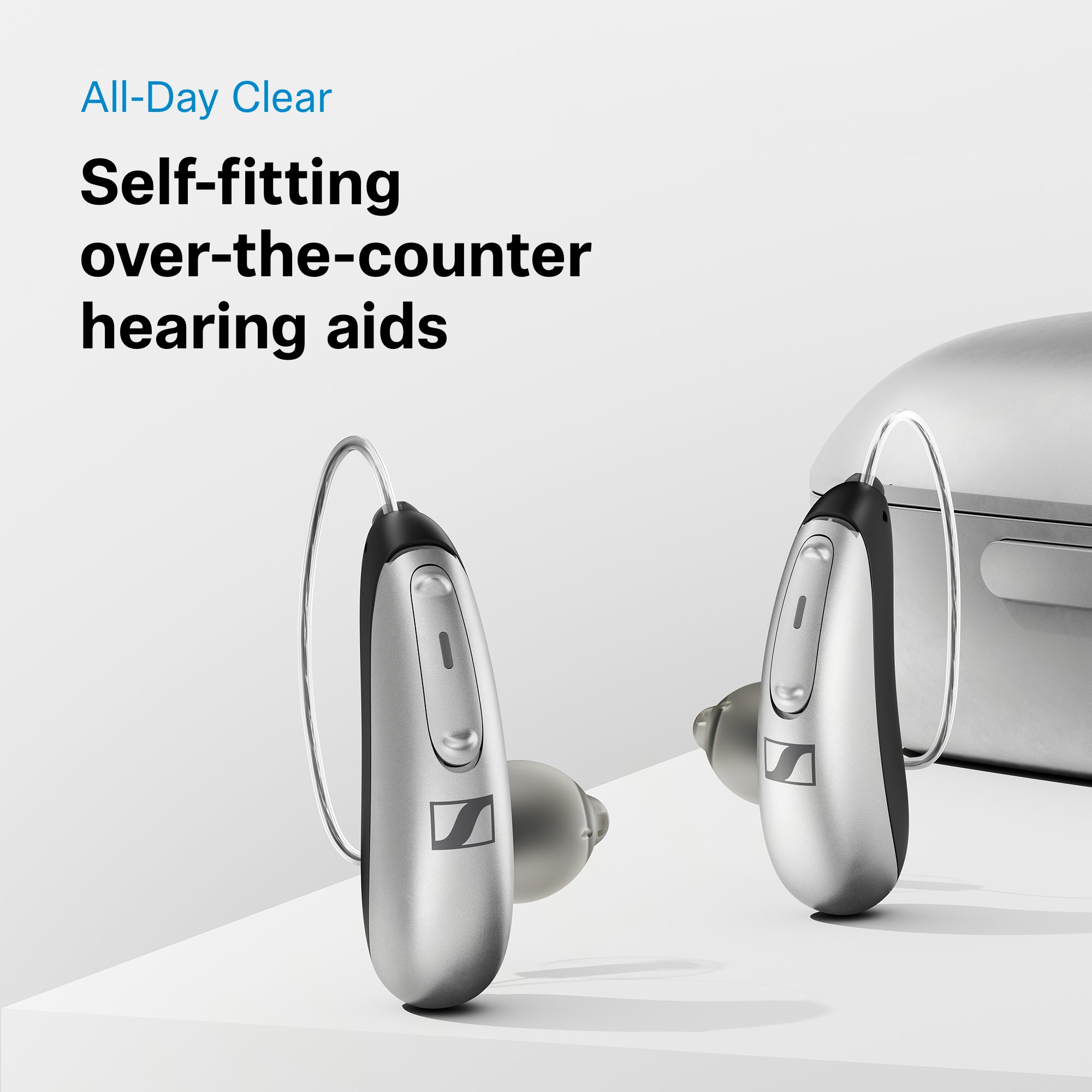 Sonova Consumer Hearing USA LLC 051-5046-AB - Sennheiser All-Day Clear OTC Hearing Aid, Silver/Black - 1/Box, 6/Case