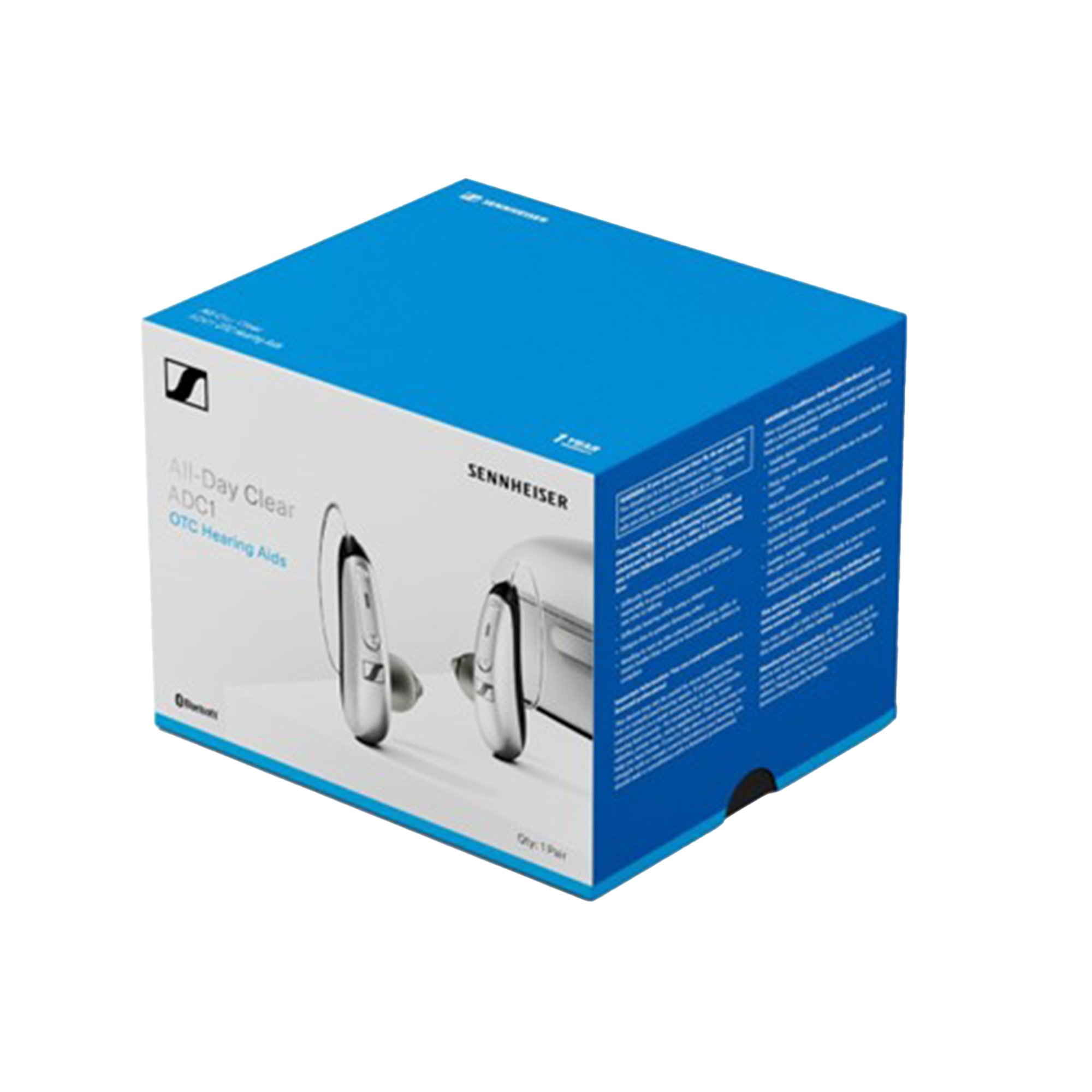 Sonova Consumer Hearing USA LLC 051-5046-AB - Sennheiser All-Day Clear OTC Hearing Aid, Silver/Black - 1/Box, 6/Case