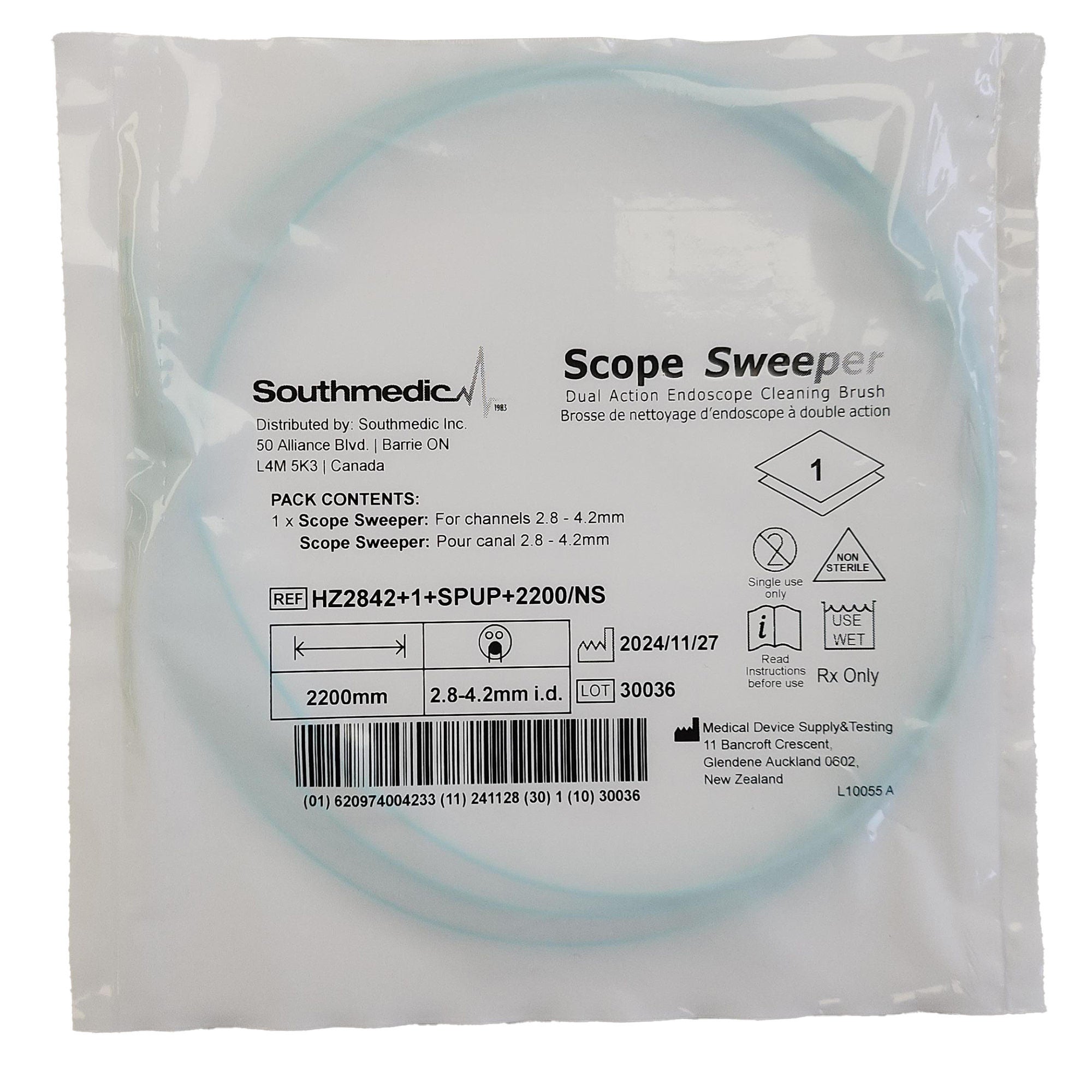 Southmedic - SMI1-HZ2842+1+SPUP+2200-NS Channel Cleaning Brush Scope Sweeper