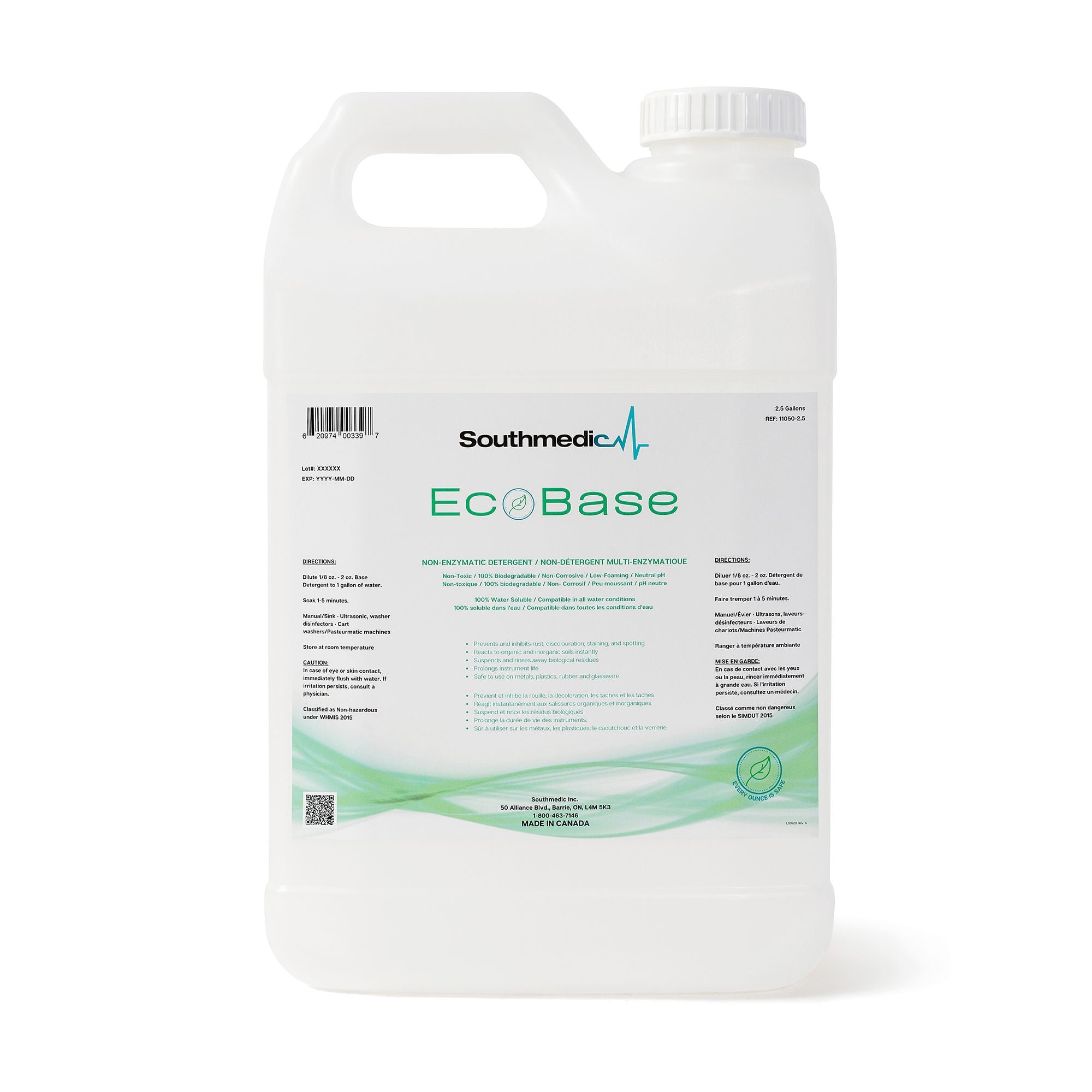 Southmedic - SMI1-11050-2.5 Instrument Detergent EcoBase Liquid 2.5 gal. Drum Odorless