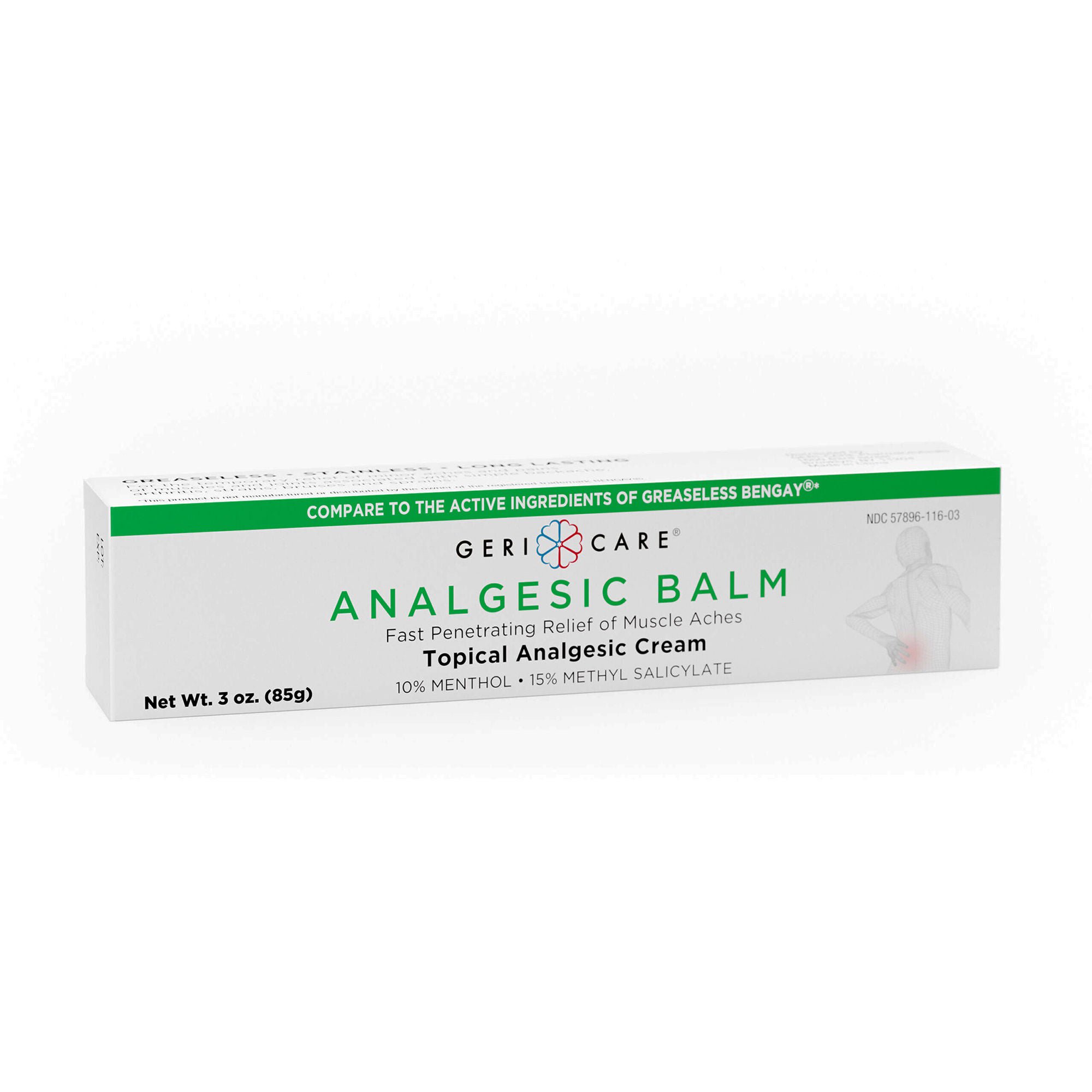Geri-Care - S116-03-GCP Topical Pain Relief Geri-Care® 10% - 15% Strength Menthol / Methyl Salicylate Cream 3 oz.