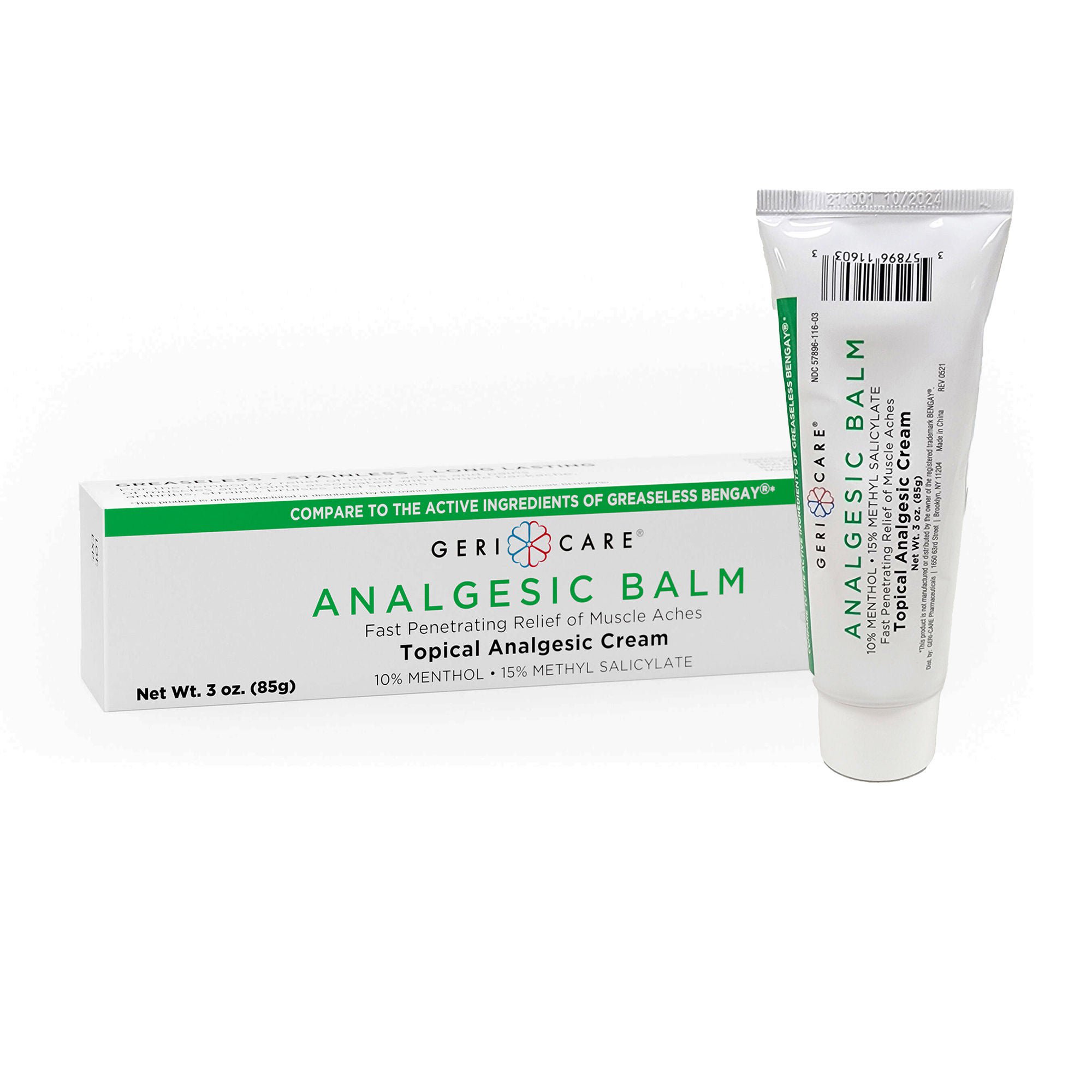 Geri-Care - S116-03-GCP Topical Pain Relief Geri-Care® 10% - 15% Strength Menthol / Methyl Salicylate Cream 3 oz.