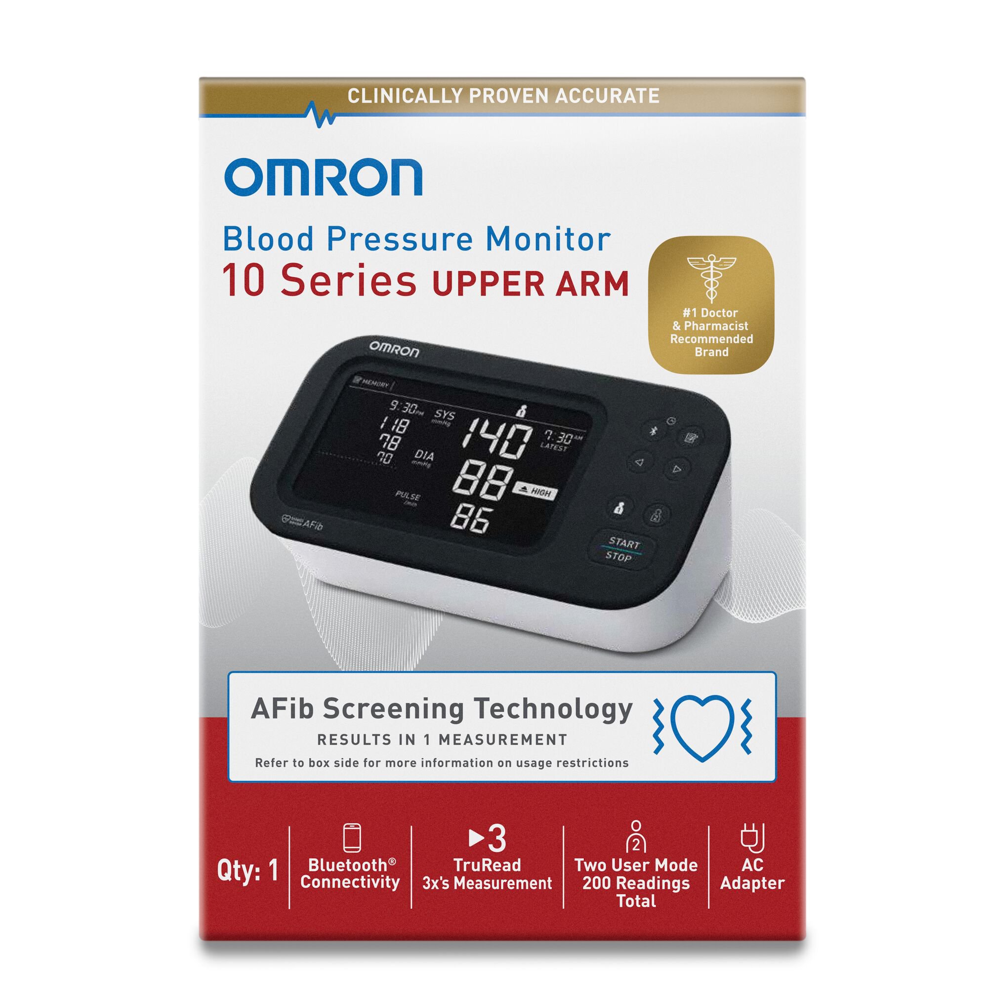 Emerson Healthcare BP7465 - Omron 10 Series® Digital Blood Pressure Monitor with Bluetooth Connectivity - 1/Each, 10/Case