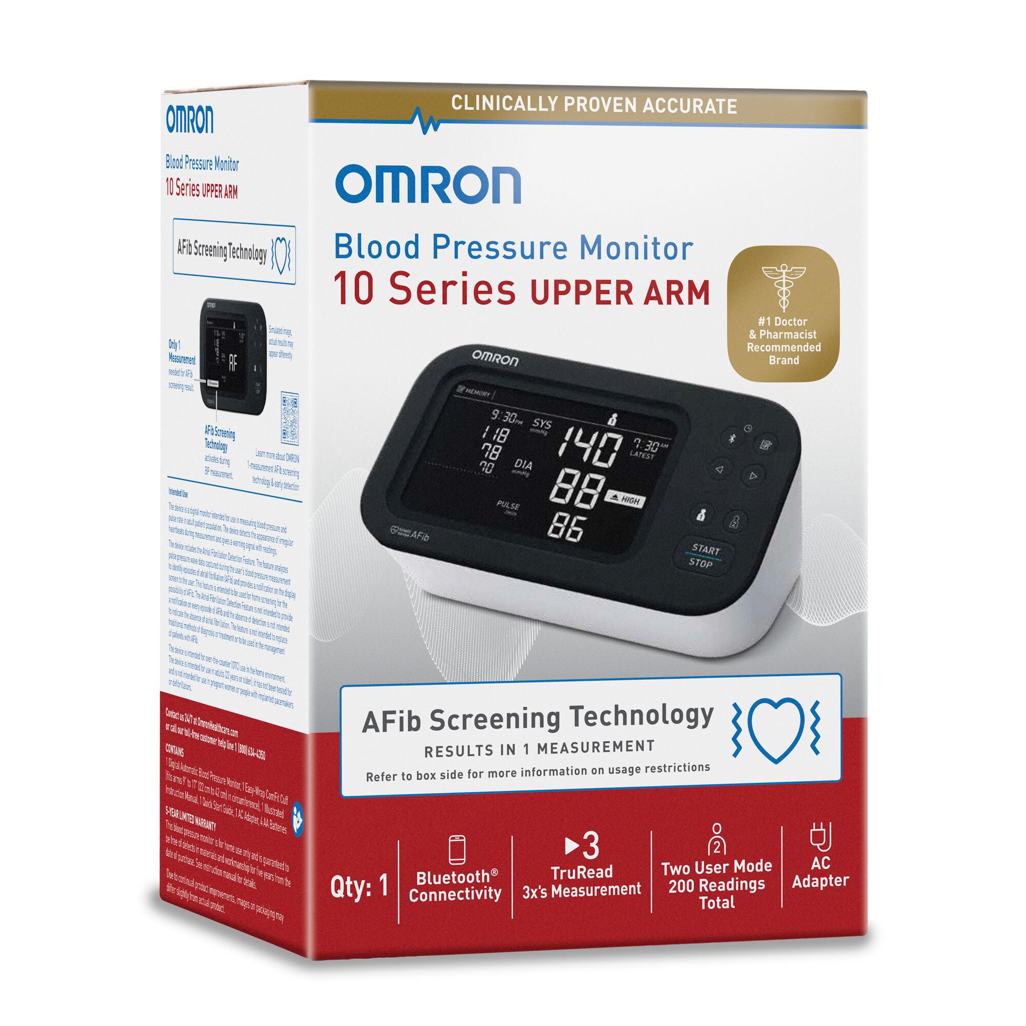 Emerson Healthcare BP7465 - Omron 10 Series® Digital Blood Pressure Monitor with Bluetooth Connectivity - 1/Each, 10/Case