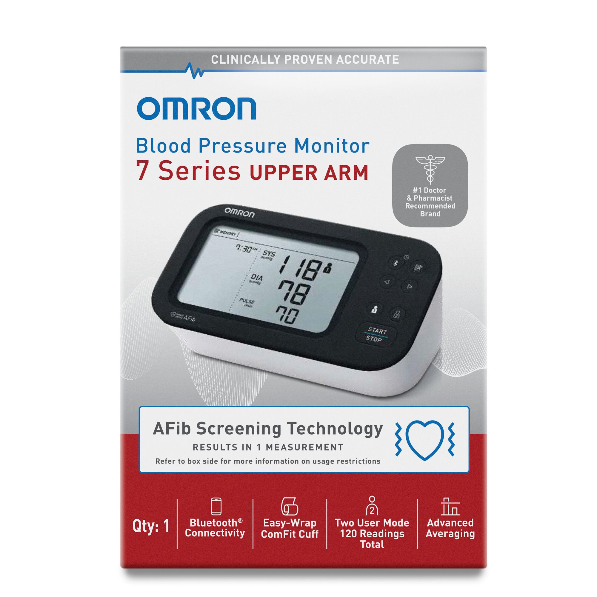 Emerson Healthcare BP7360 - Omron 7 Series® Digital Blood Pressure Monitor with Bluetooth Connectivity - 1/Each, 10/Case