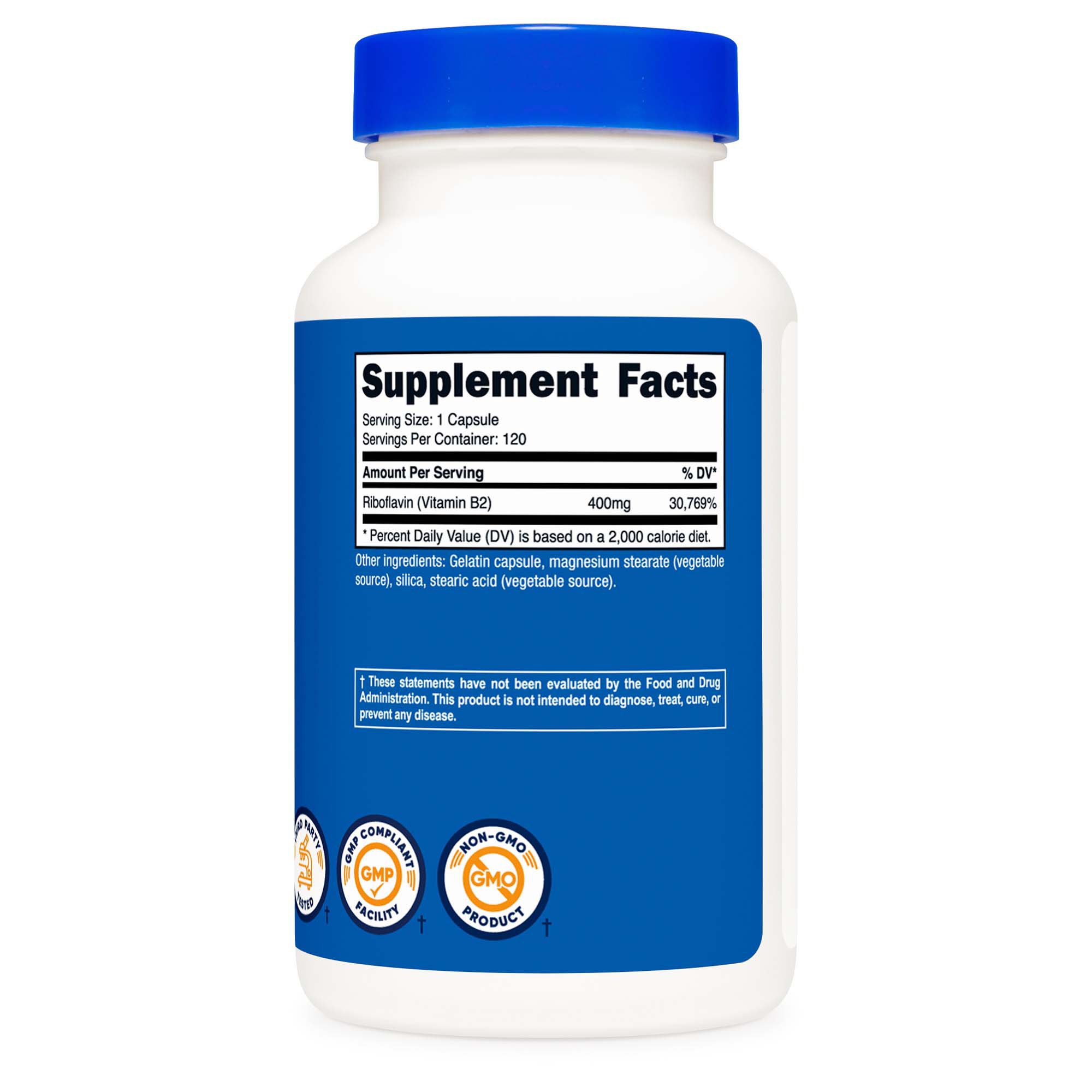 nutricost Vitamin B2 Riboflavin Dietary Supplement NTC080101 by Nutricost