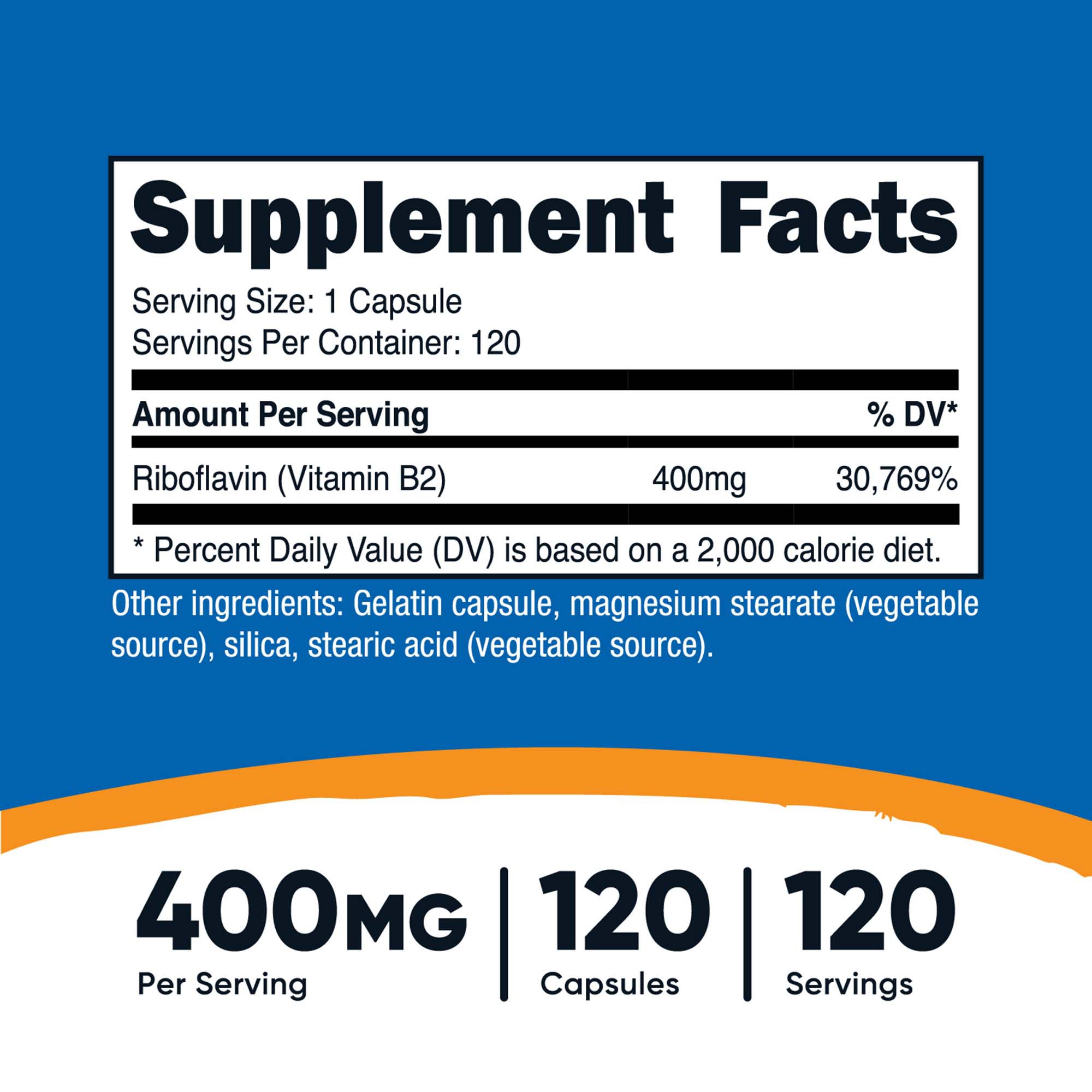 nutricost Vitamin B2 Riboflavin Dietary Supplement NTC080101 by Nutricost