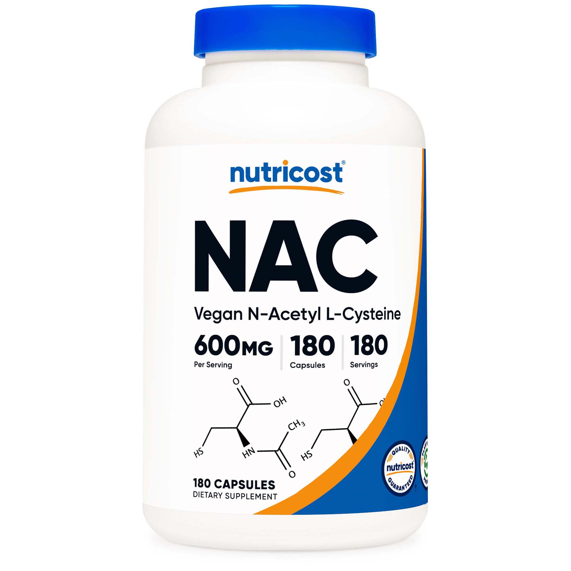 Nutricost - NTC052101 Dietary Supplement nutricost® Acetyl L-Cysteine NAC 600 mg Strength Capsule 180 Per Bottle