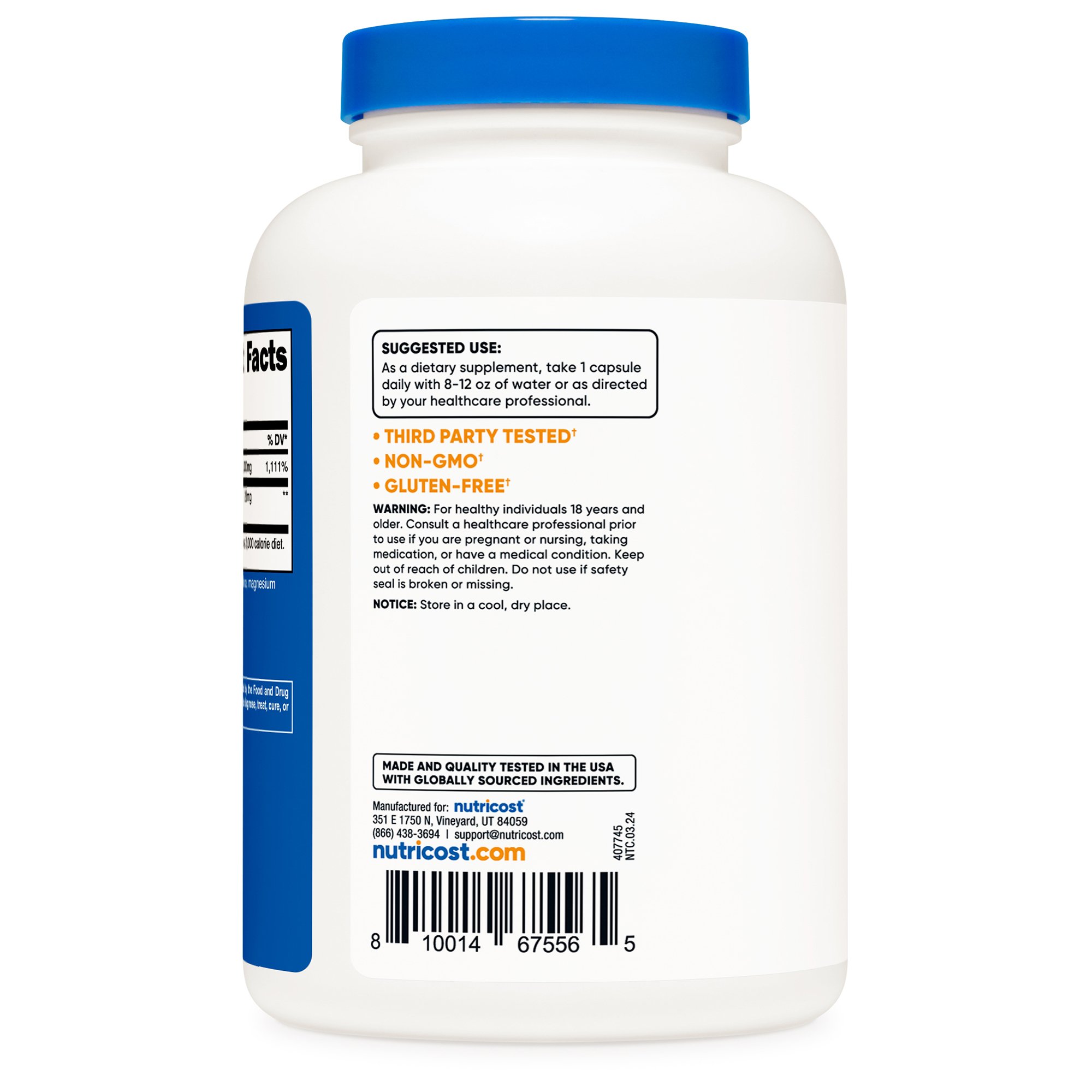 nutricost Vitamin C with Rose Hips Dietary Supplement NTC153101 by Nutricost