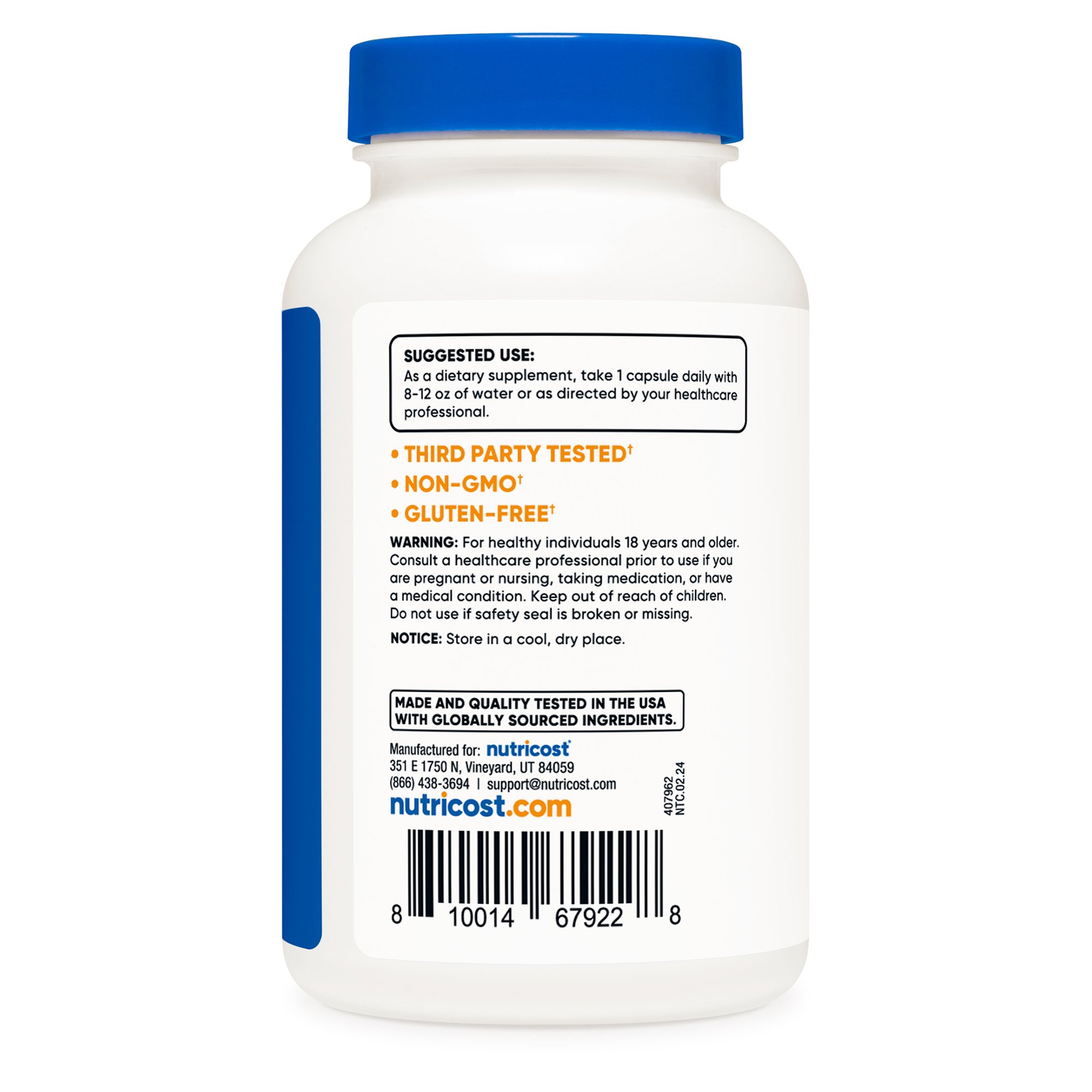 nutricost Folic Acid (Vitamin B9) Dietary Supplement NTC082101 by Nutricost