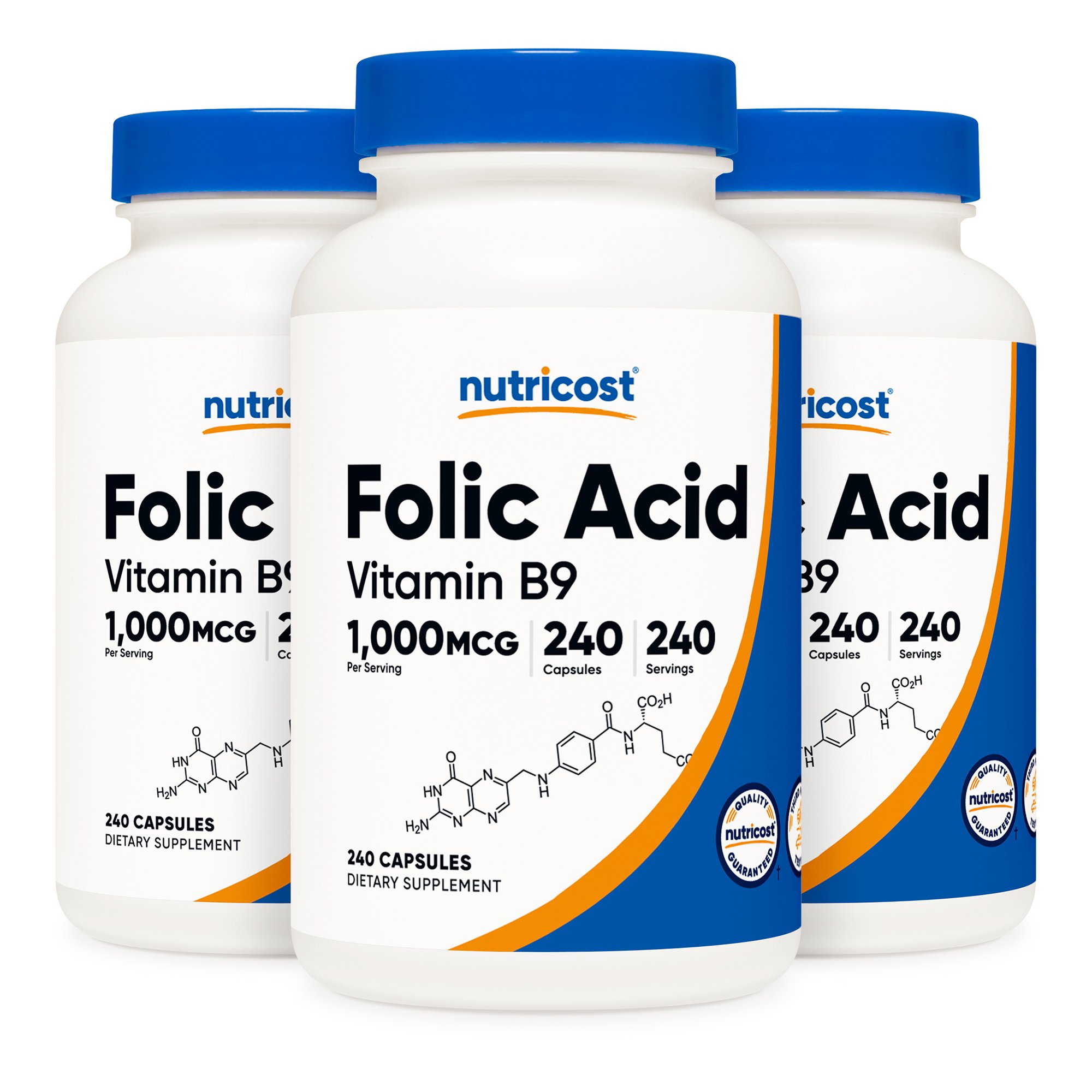 nutricost Folic Acid (Vitamin B9) Dietary Supplement NTC082101 by Nutricost