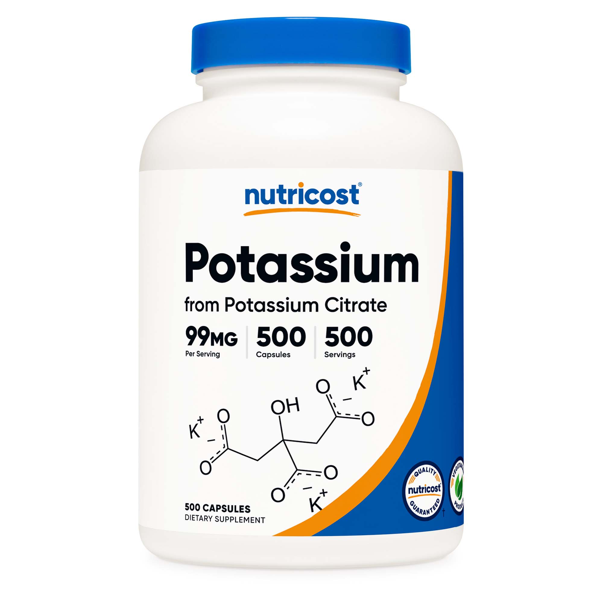 Nutricost - NTC091101 Dietary Supplement nutricost® Potassium Citrate 99 mg Strength Capsule 500 Per Bottle