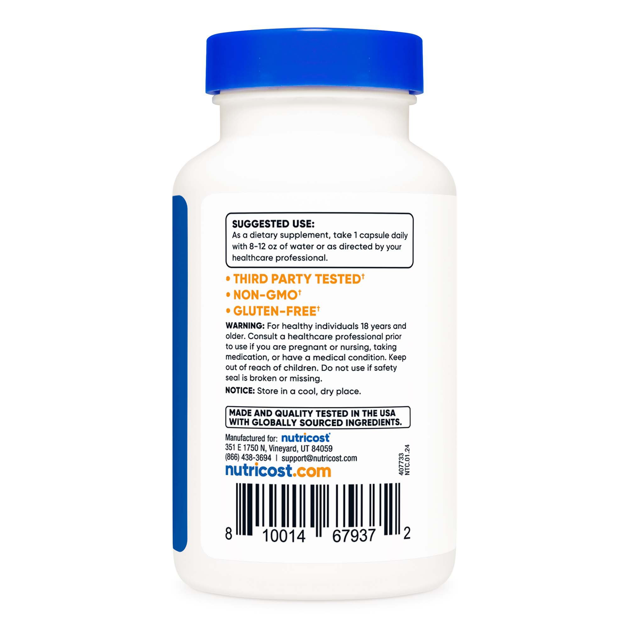 Nutricost NTC043101 - nutricost® L-Theanine 200mg, 120 Capsules, nonGMO, Gluten Free - 1/Bottle, 12/Case