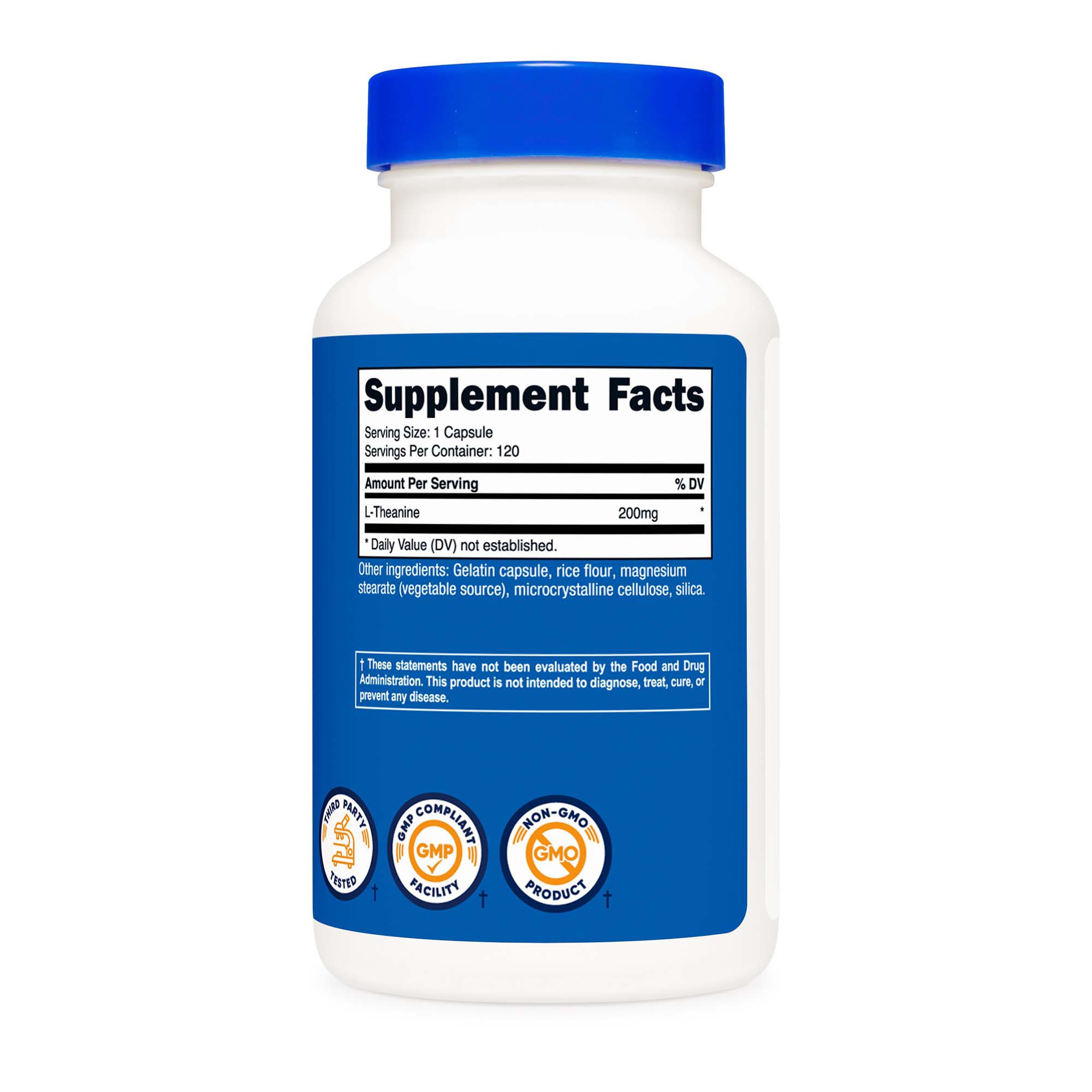 Nutricost NTC043101 - nutricost® L-Theanine 200mg, 120 Capsules, nonGMO, Gluten Free - 1/Bottle, 12/Case