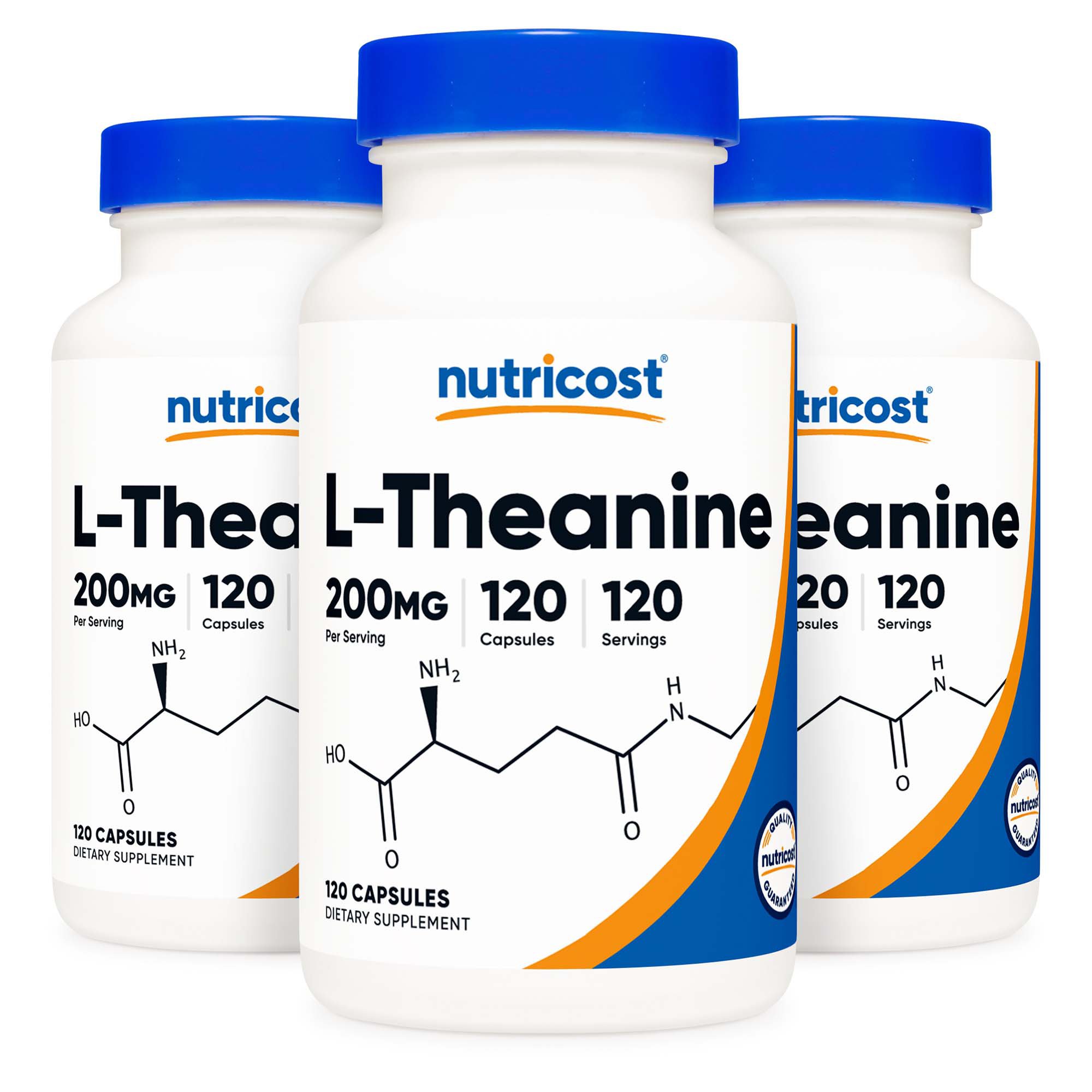 Nutricost NTC043101 - nutricost® L-Theanine 200mg, 120 Capsules, nonGMO, Gluten Free - 1/Bottle, 12/Case