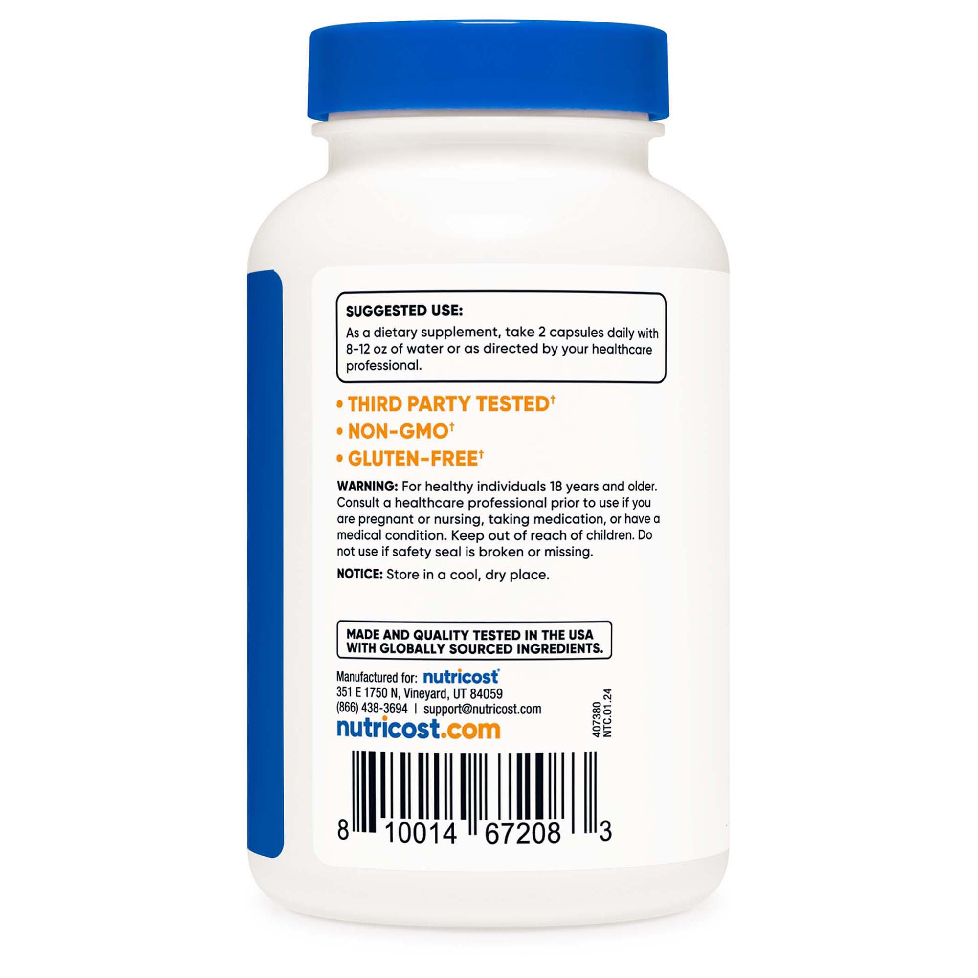 Nutricost NTC332201 - Nutricost® Magnesium+ (Extra Strength) Capsules - 1/Bottle, 12/Case